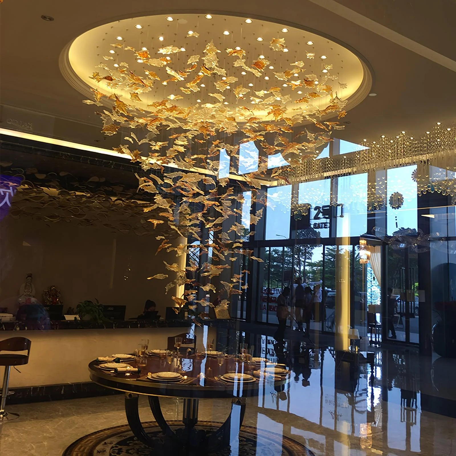 Multicolor Crystal Maple Leaf Chandelier - Image 22