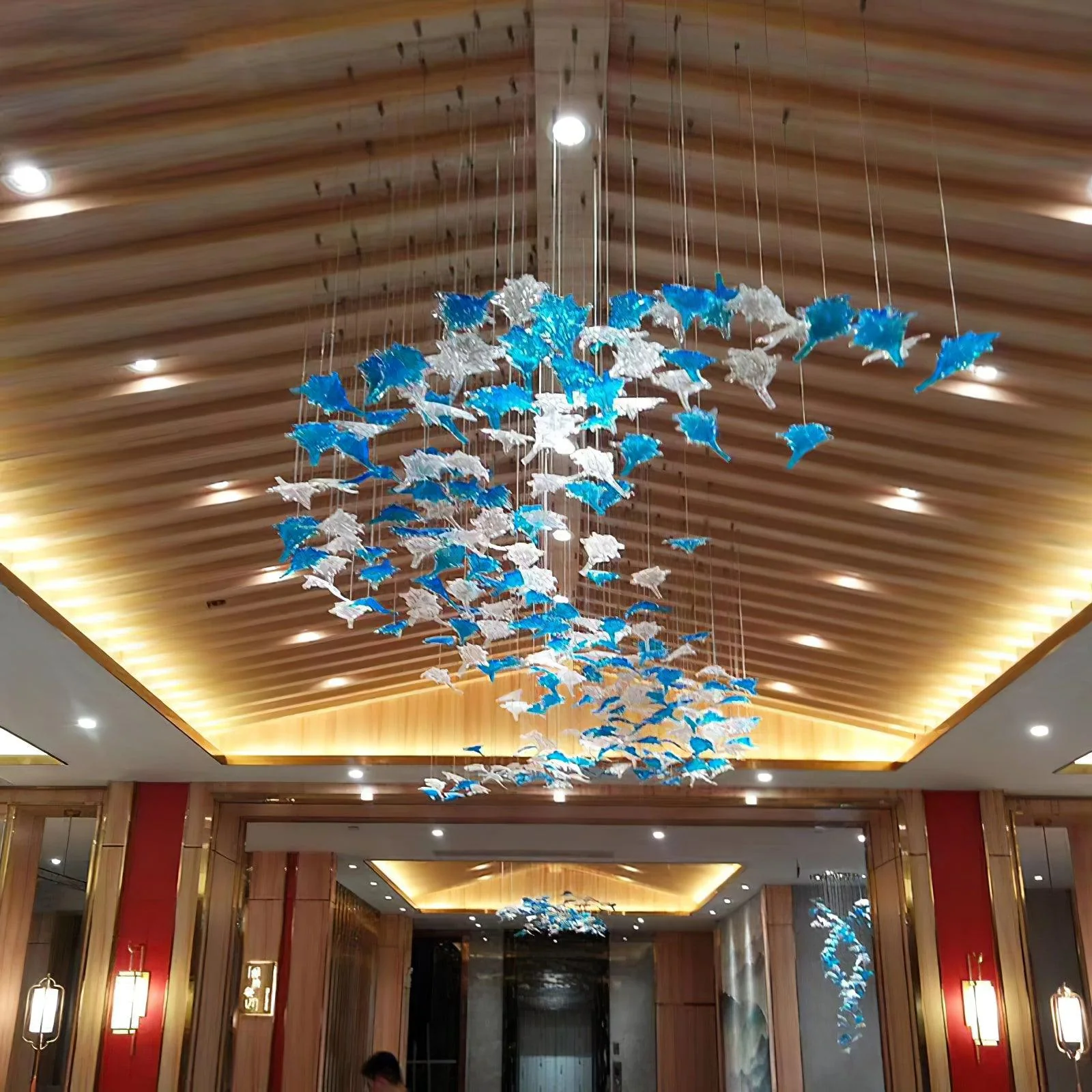 Multicolor Crystal Maple Leaf Chandelier - Image 24
