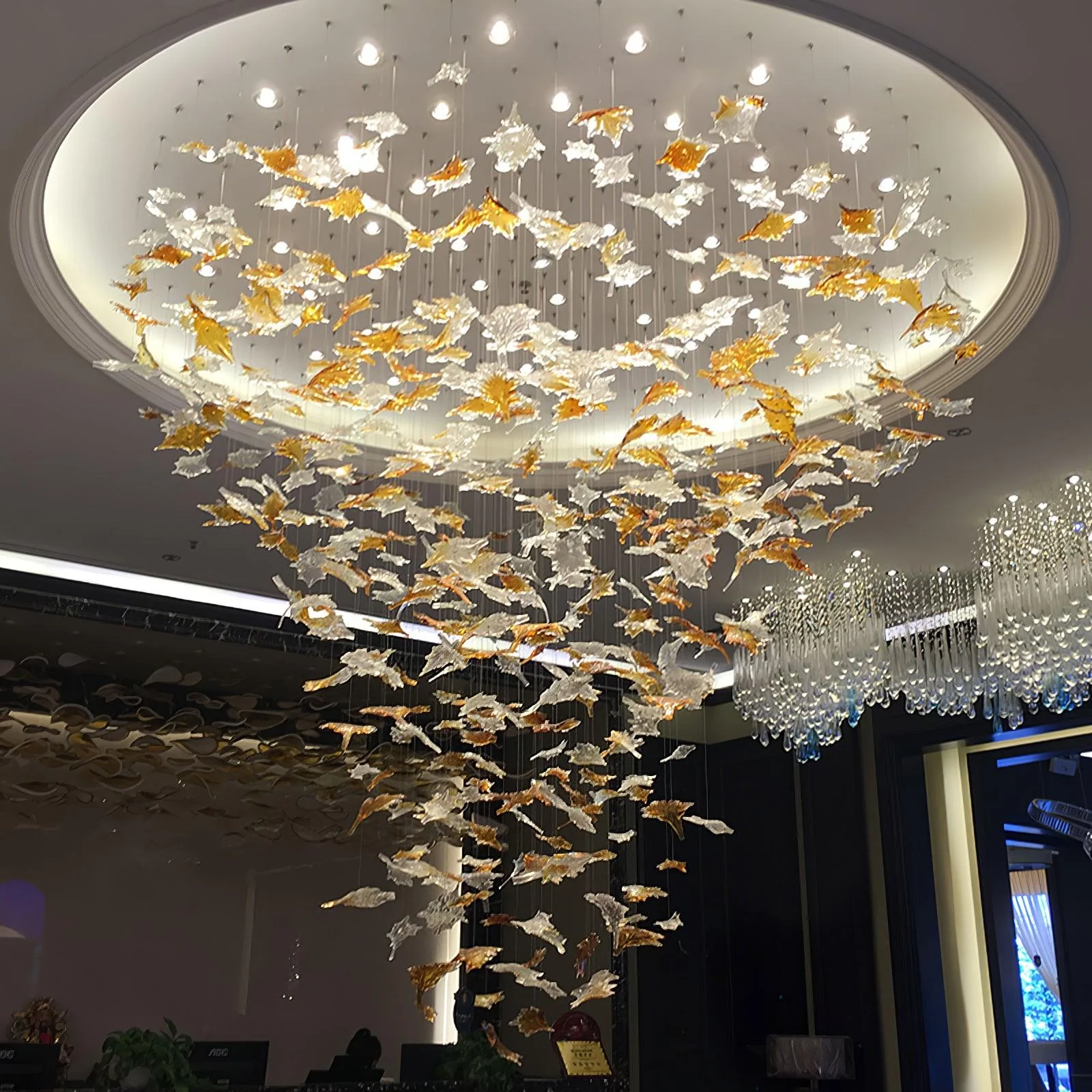 Multicolor Crystal Maple Leaf Chandelier - Image 25