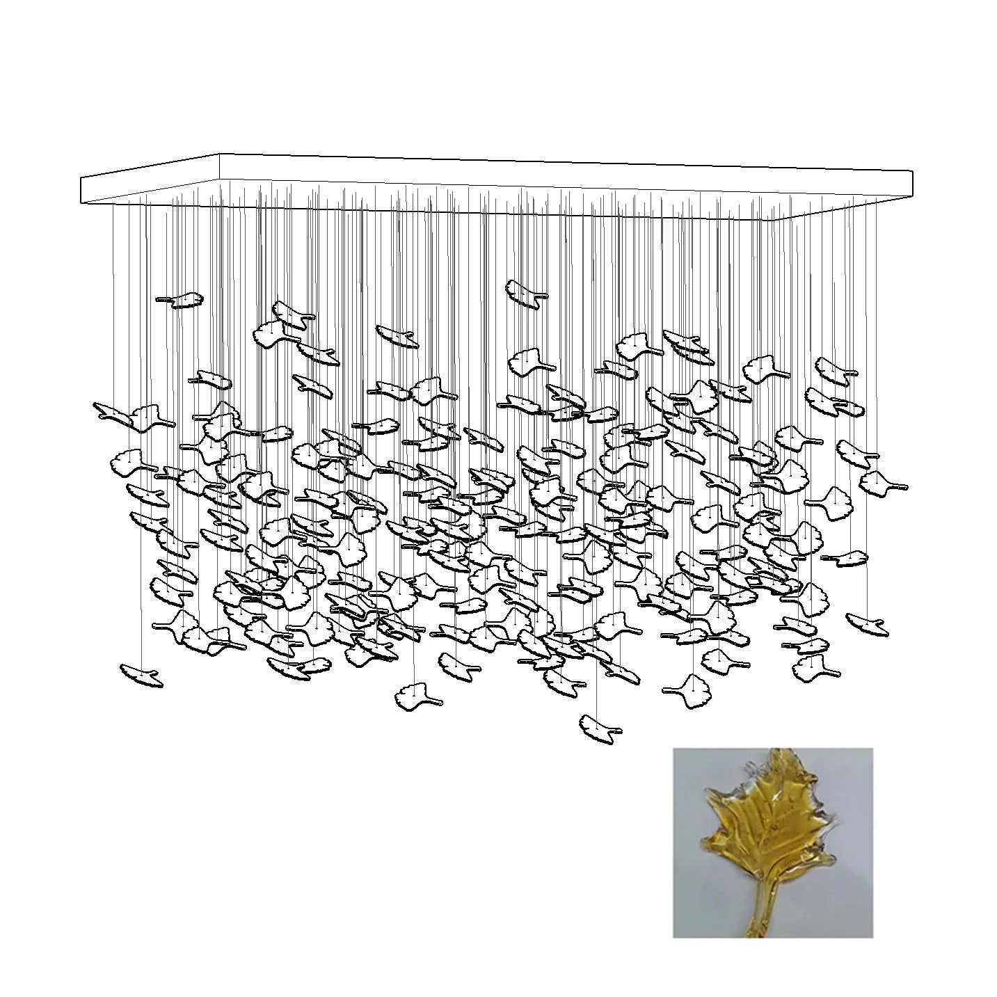 Multicolor Crystal Maple Leaf Chandelier - Image 33