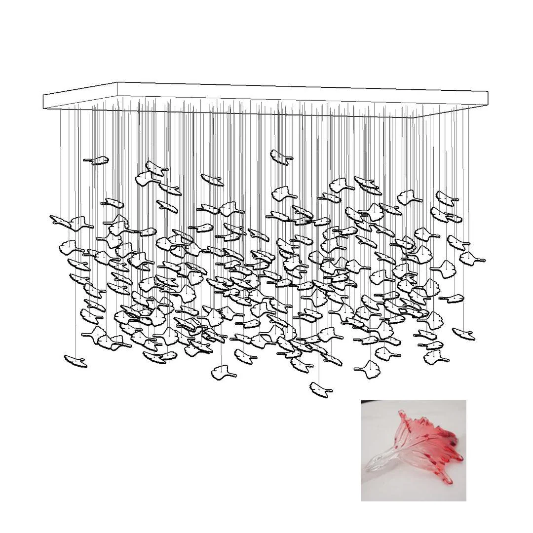 Multicolor Crystal Maple Leaf Chandelier - Image 34