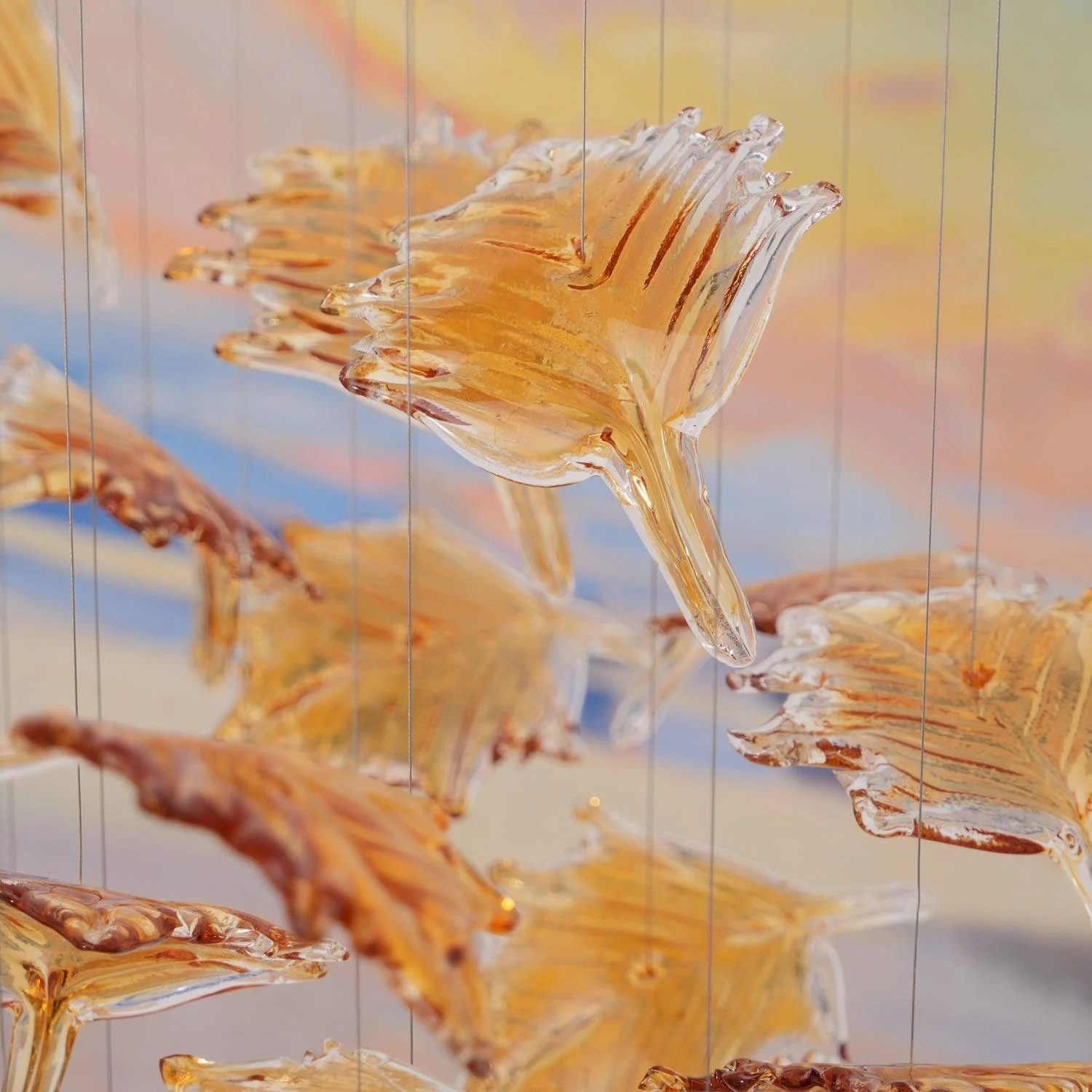 Multicolor Crystal Maple Leaf Chandelier - Image 43