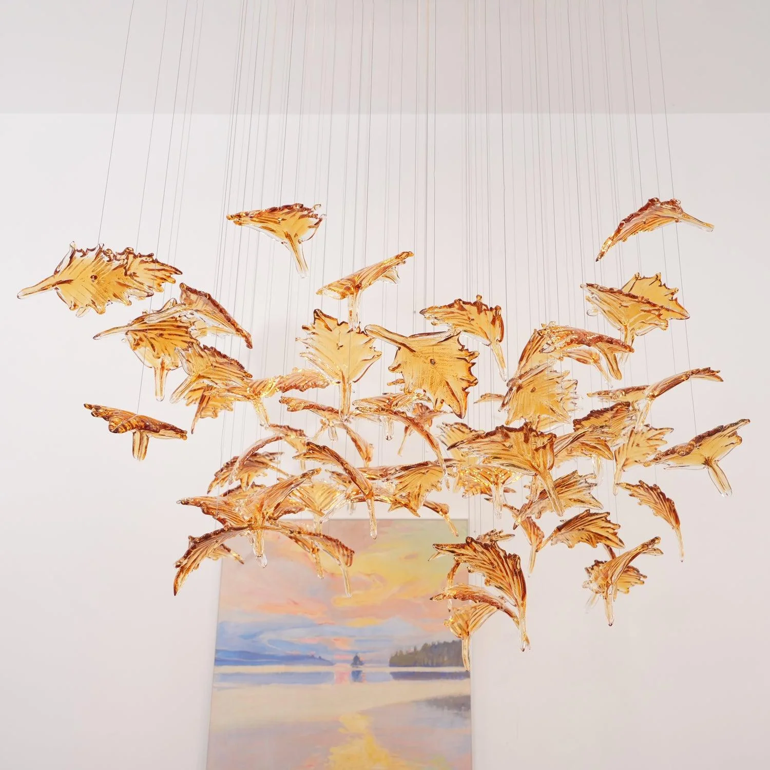 Multicolor Crystal Maple Leaf Chandelier - Image 44