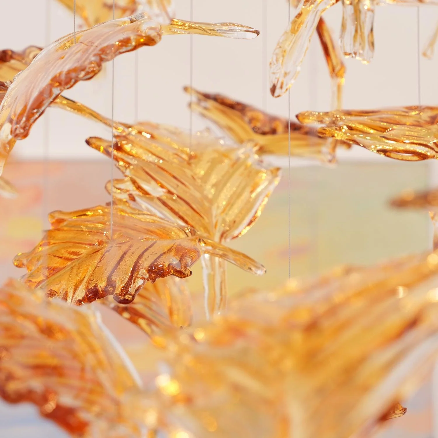 Multicolor Crystal Maple Leaf Chandelier - Image 49