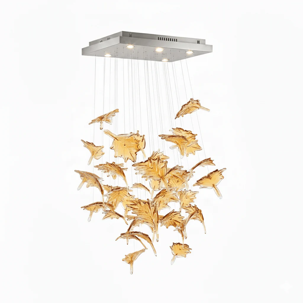 Multicolor Crystal Maple Leaf Chandelier - Image 51