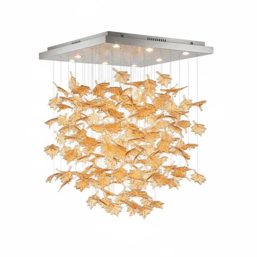 Multicolor Crystal Maple Leaf Chandelier - Image 54