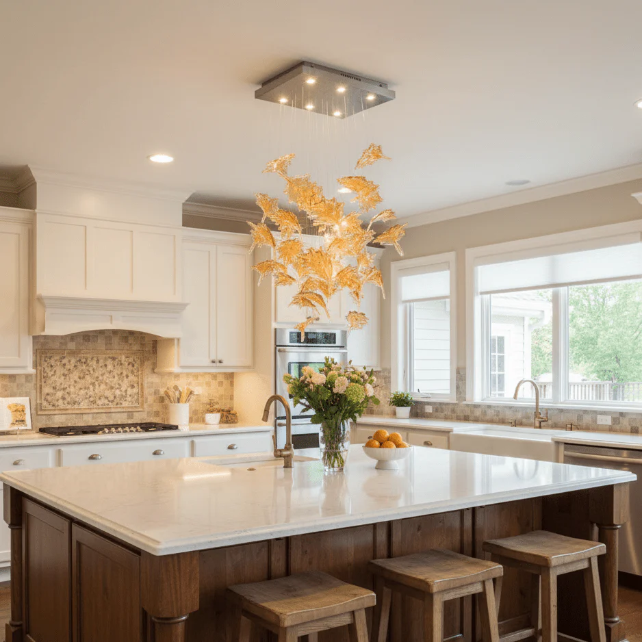Multicolor Crystal Maple Leaf Chandelier - Image 56