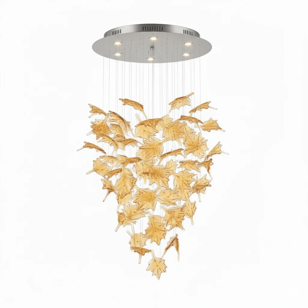 Multicolor Crystal Maple Leaf Chandelier - Image 57