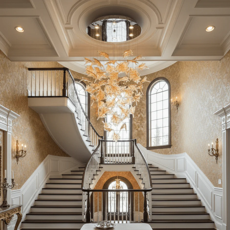 Multicolor Crystal Maple Leaf Chandelier - Image 60