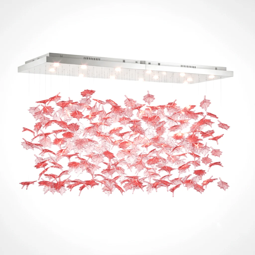 Multicolor Crystal Maple Leaf Chandelier - Image 70