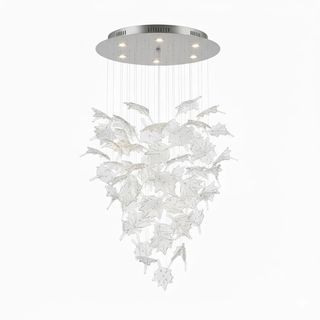 Multicolor Crystal Maple Leaf Chandelier - Image 71