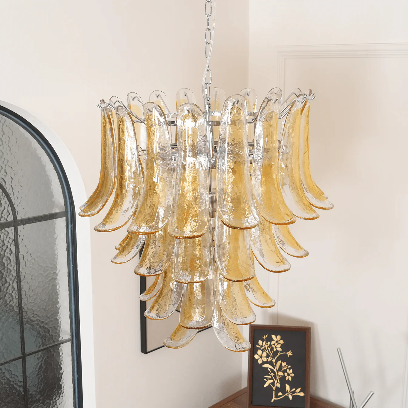 Murano Amber Lily Chandelier - Image 13