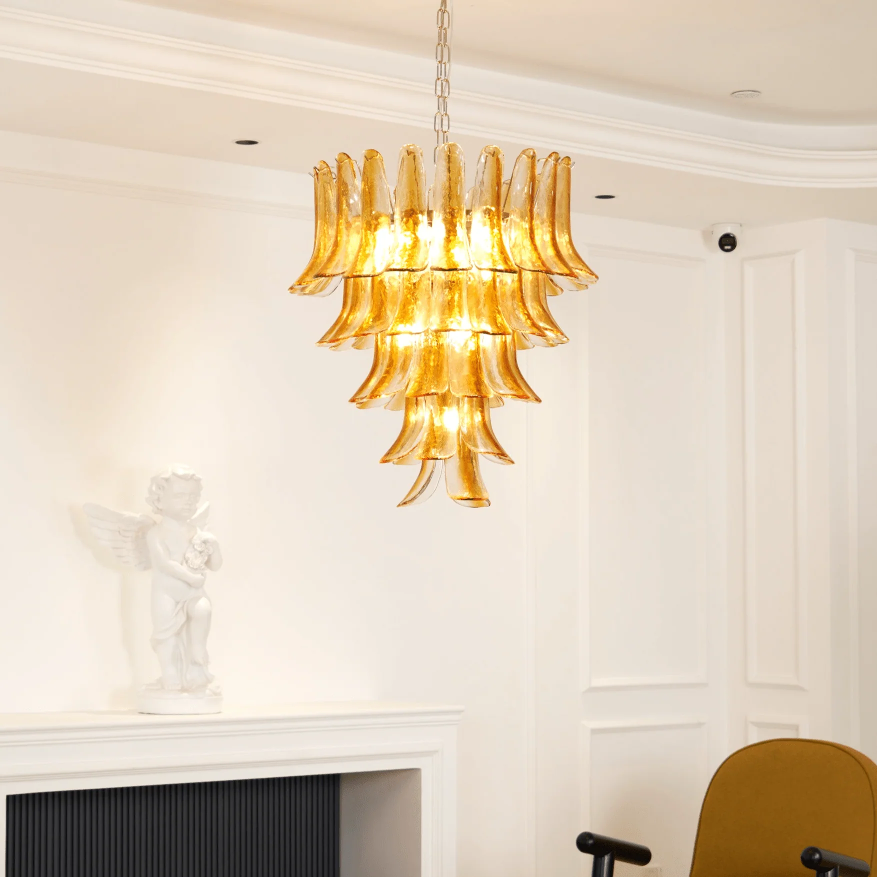 Murano Amber Lily Chandelier - Image 3