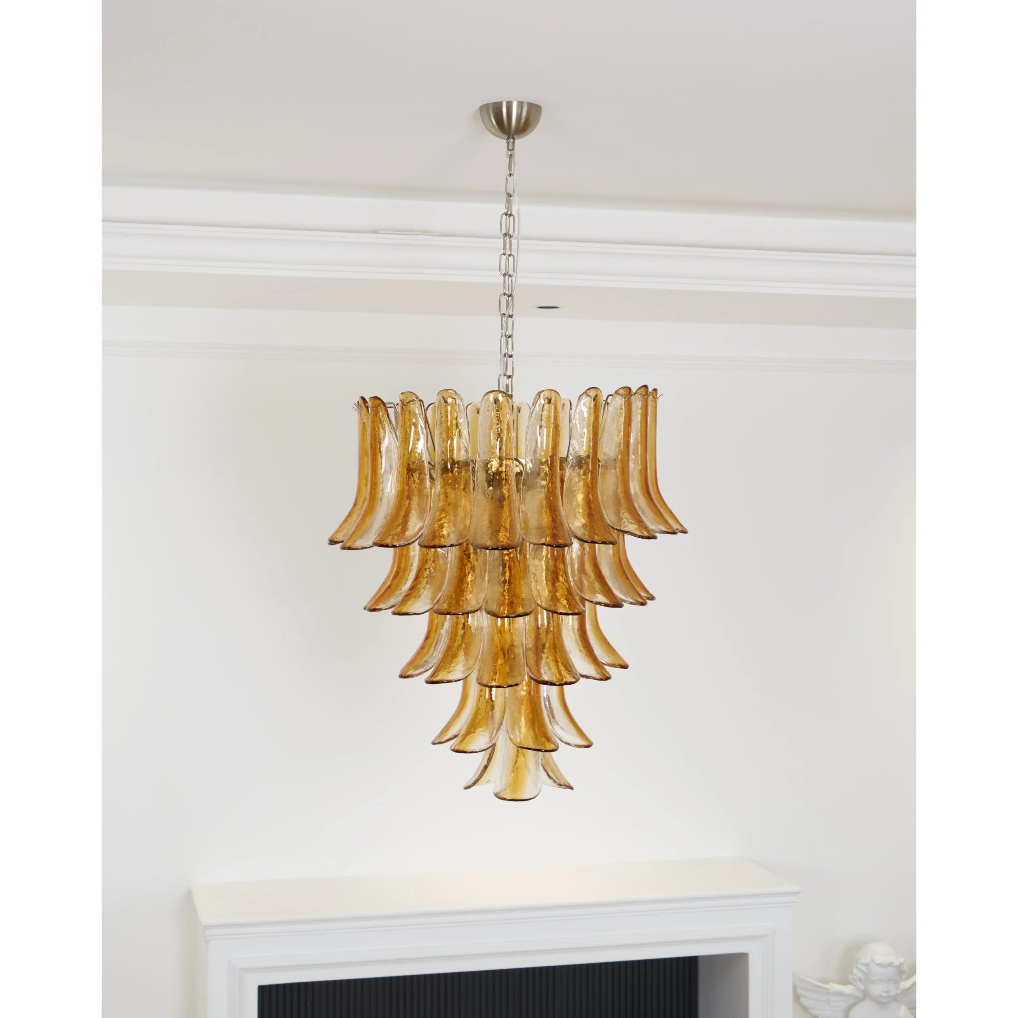 Murano Amber Lily Chandelier - Image 6