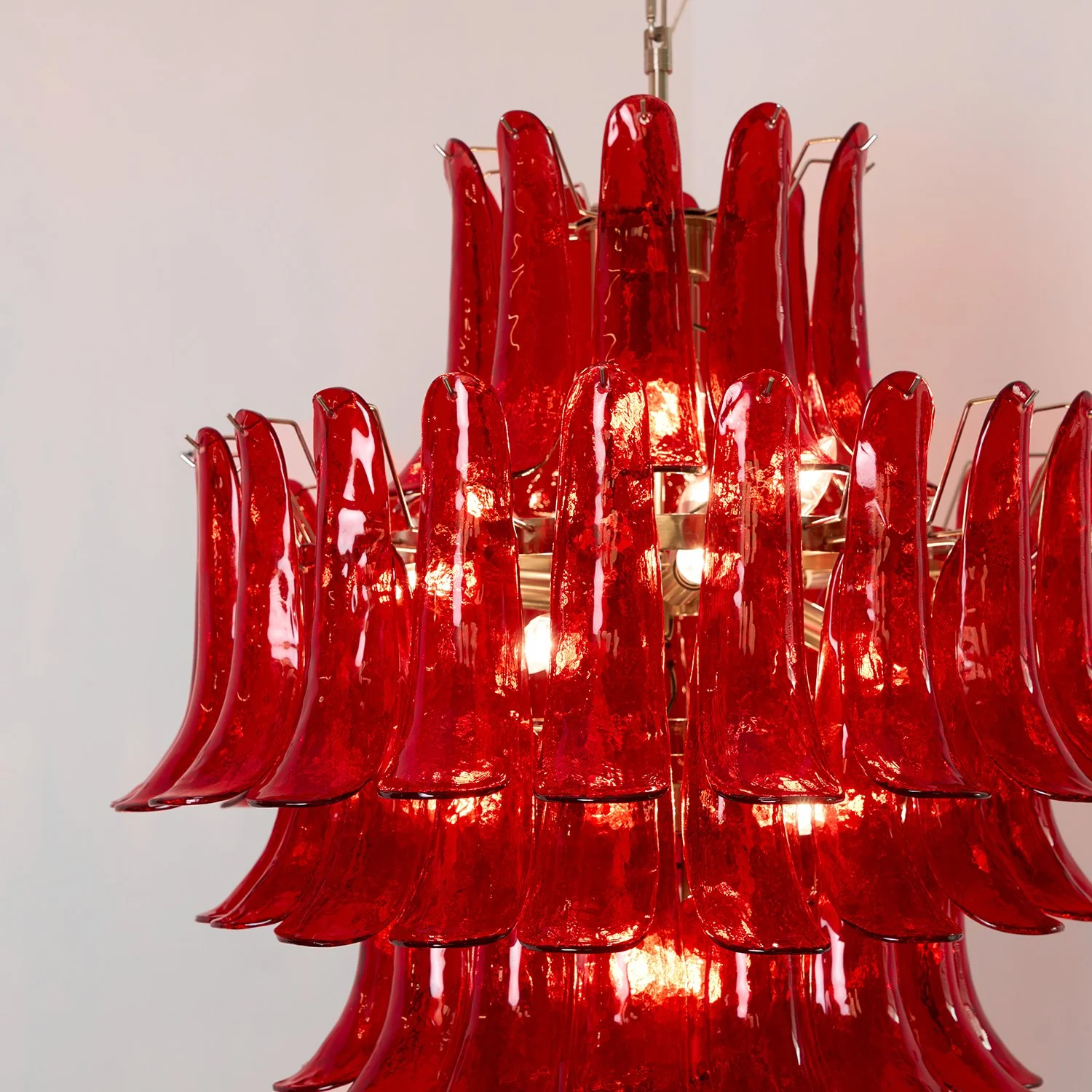Murano Crimson Cascade Chandelier - Image 15