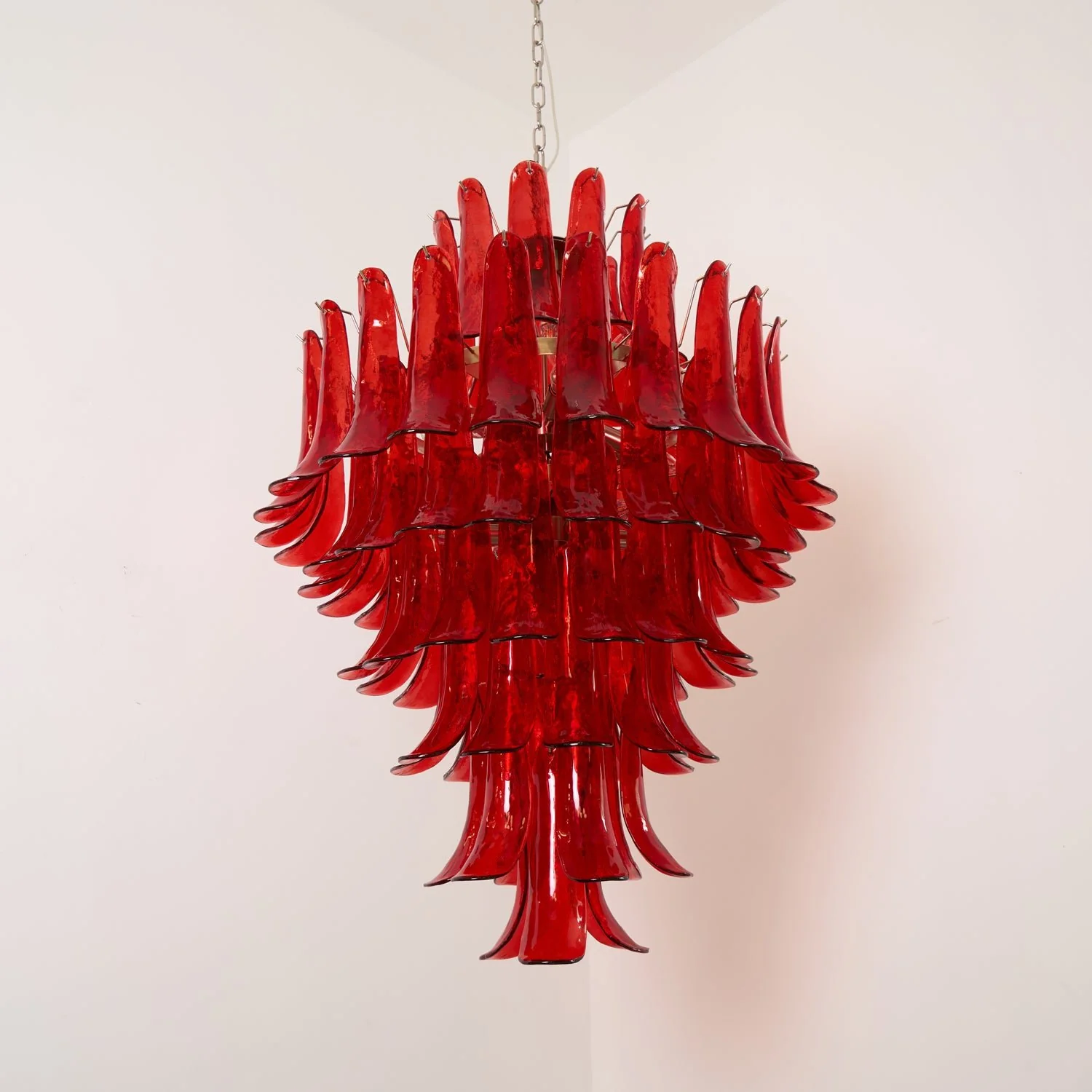 Murano Crimson Cascade Chandelier - Image 16