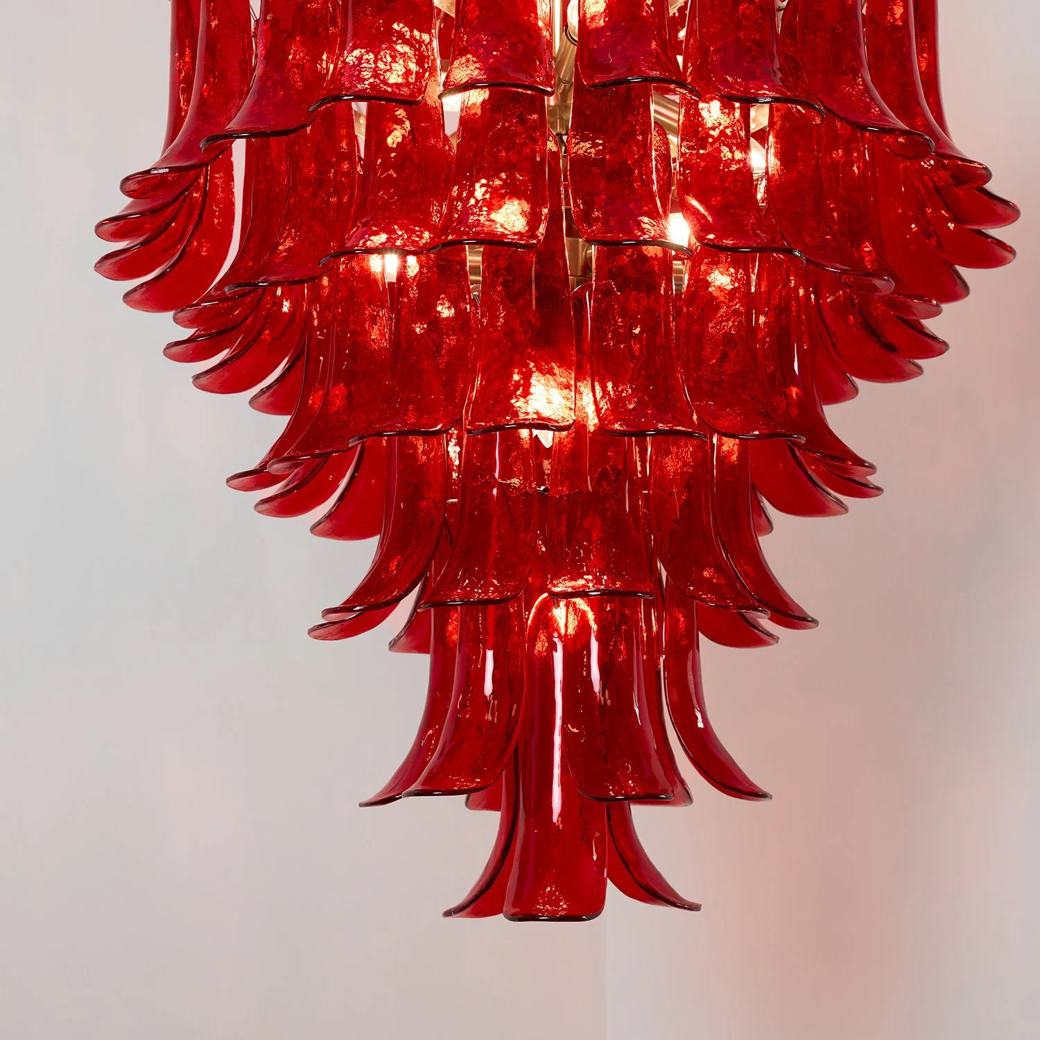 Murano Crimson Cascade Chandelier - Image 17