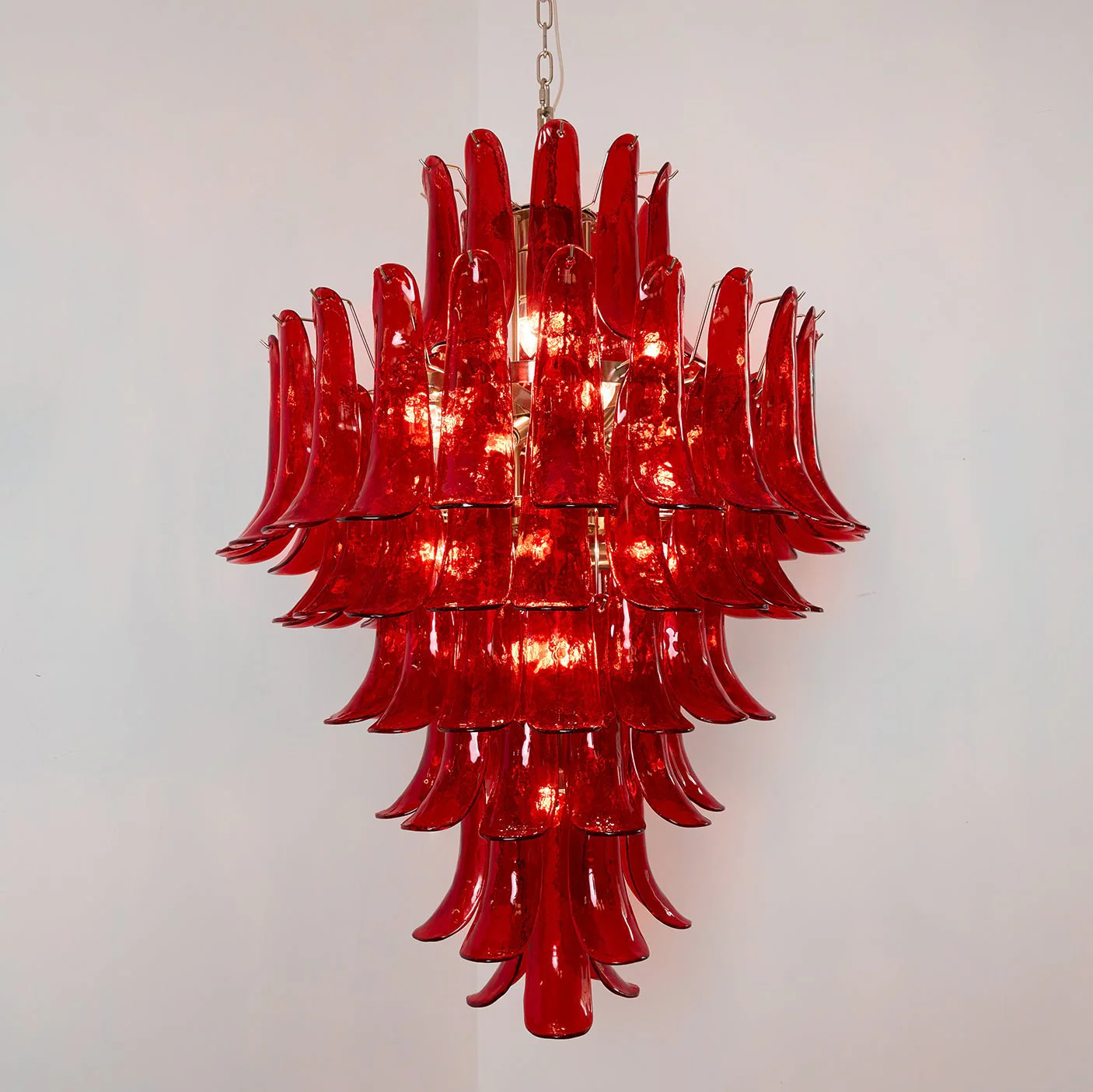 Murano Crimson Cascade Chandelier - Image 21