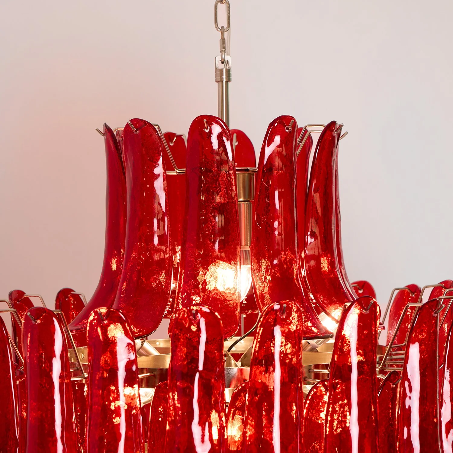 Murano Crimson Cascade Chandelier - Image 22