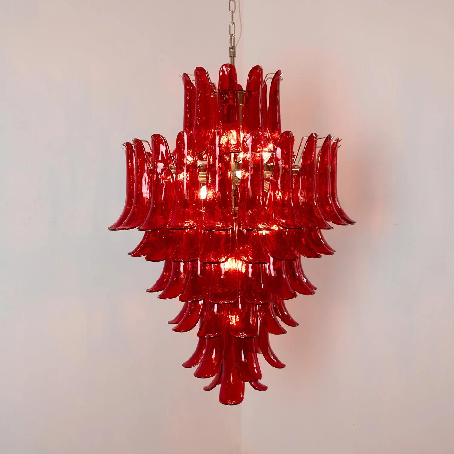 Murano Crimson Cascade Chandelier - Image 4
