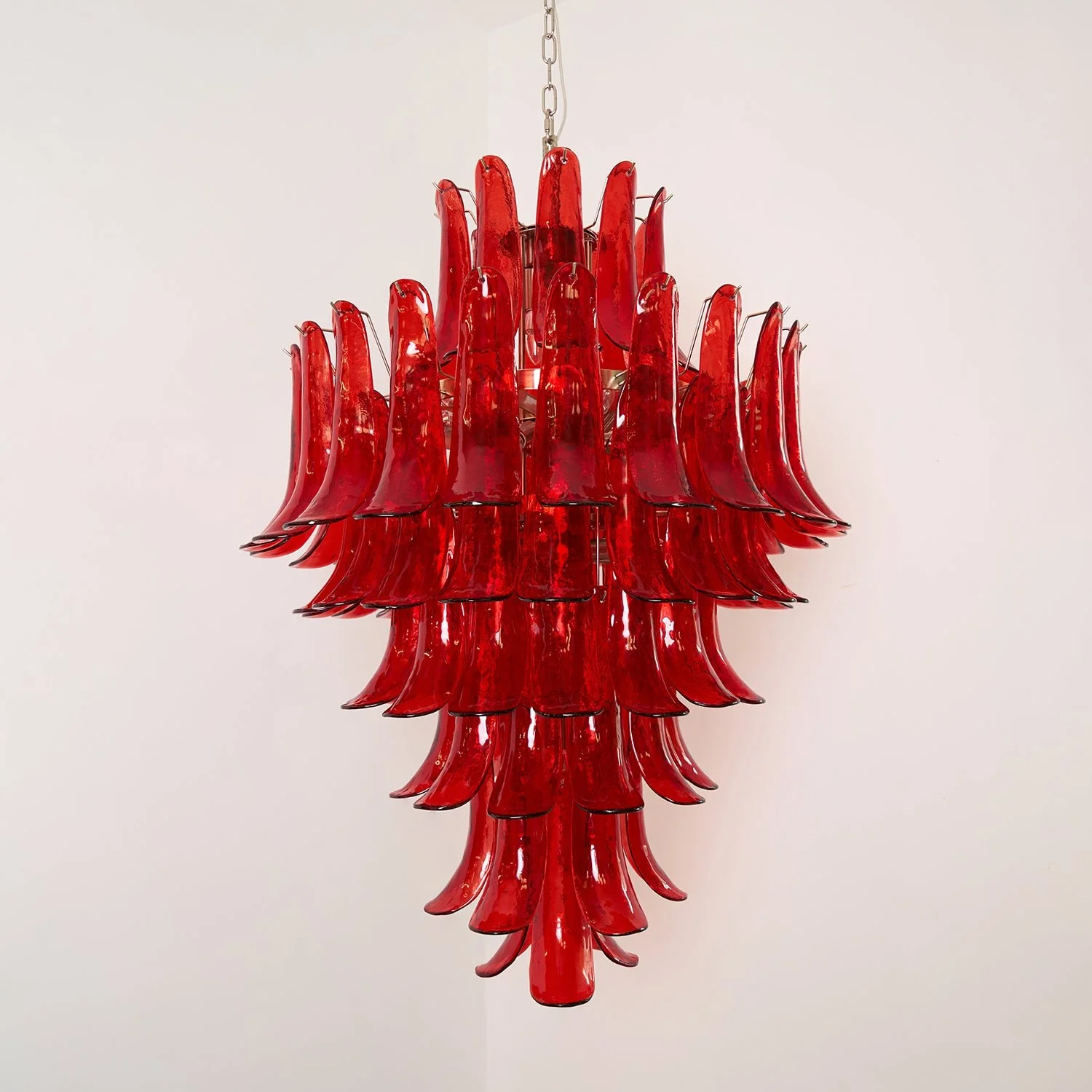 Murano Crimson Cascade Chandelier - Image 5