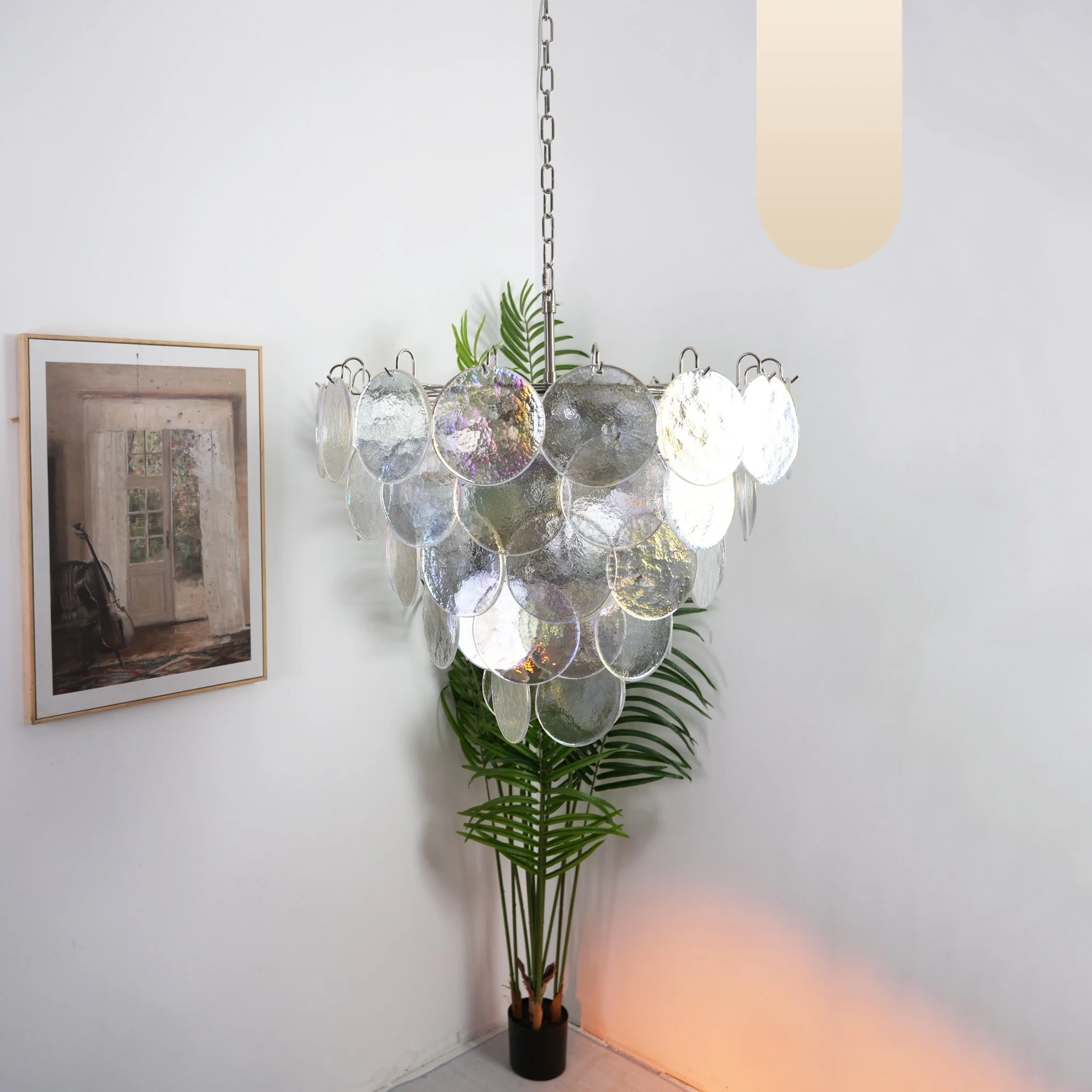 Murano Disc Iridescent Chandelier - Image 10