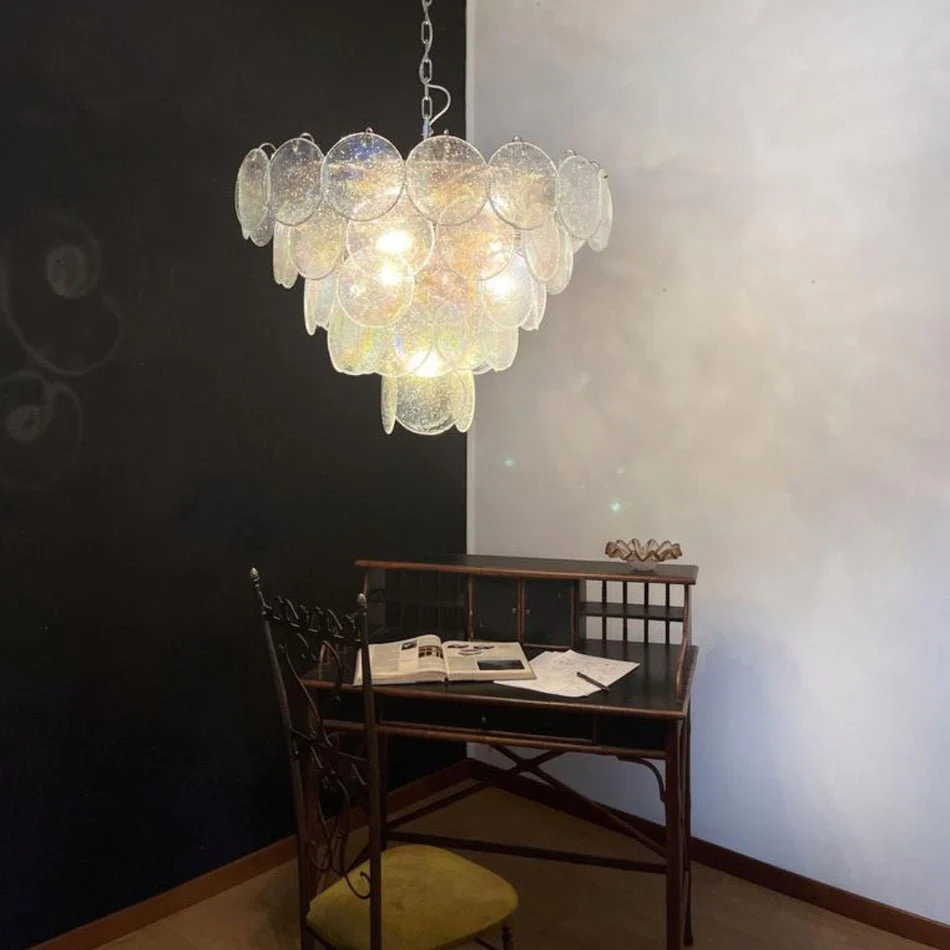Murano Disc Iridescent Chandelier - Image 17