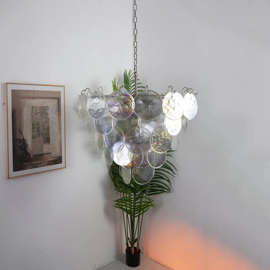 Murano Disc Iridescent Chandelier - Image 3
