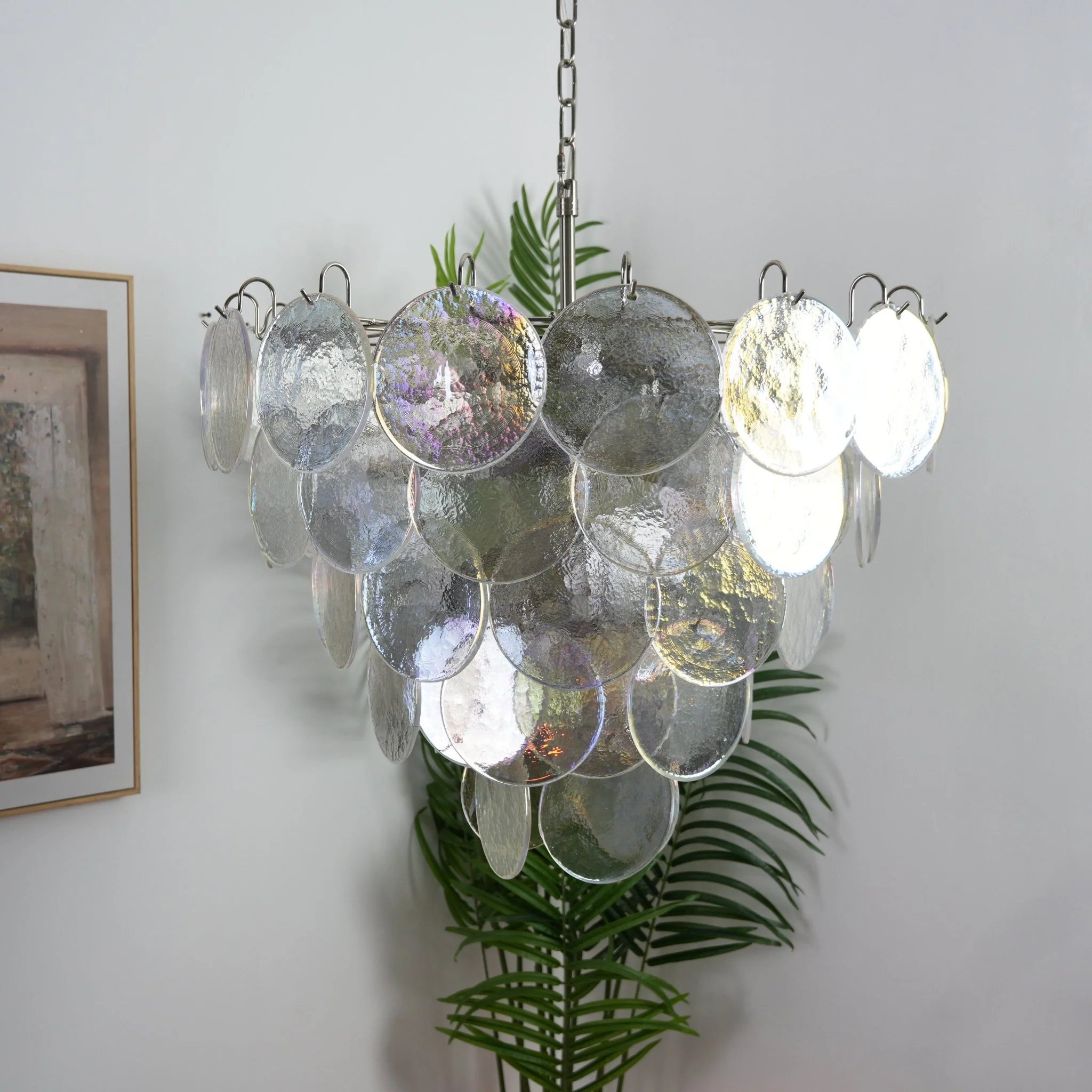 Murano Disc Iridescent Chandelier - Image 9