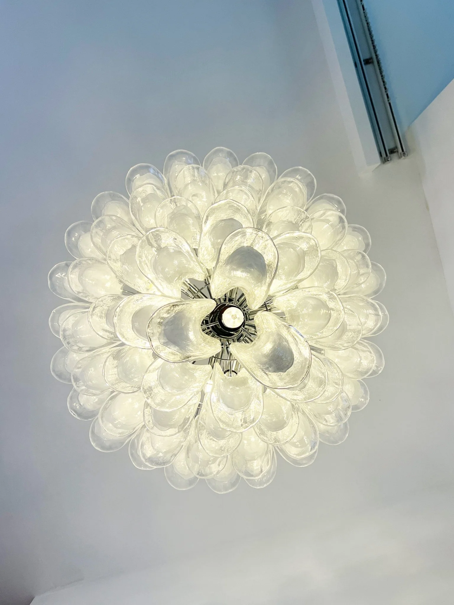 Murano White Glass Petals Chandelier - Image 10