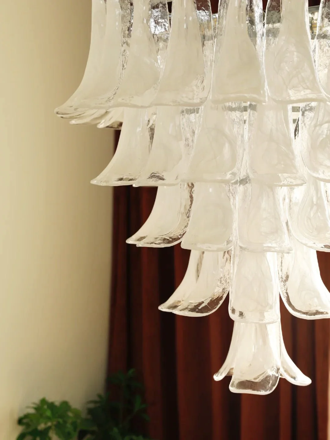 Murano White Glass Petals Chandelier - Image 20