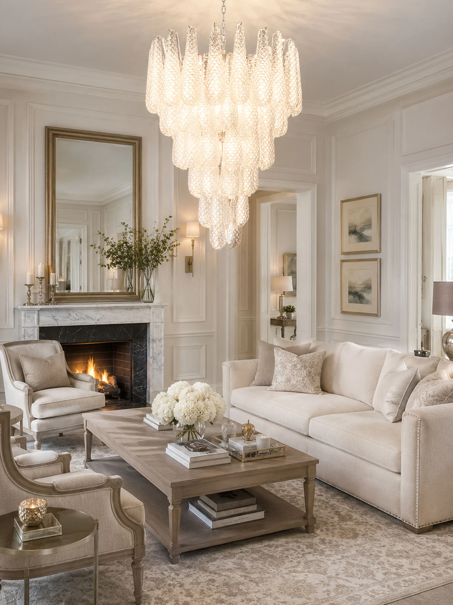 Murano Glass Pinecone Chandelier - Image 3