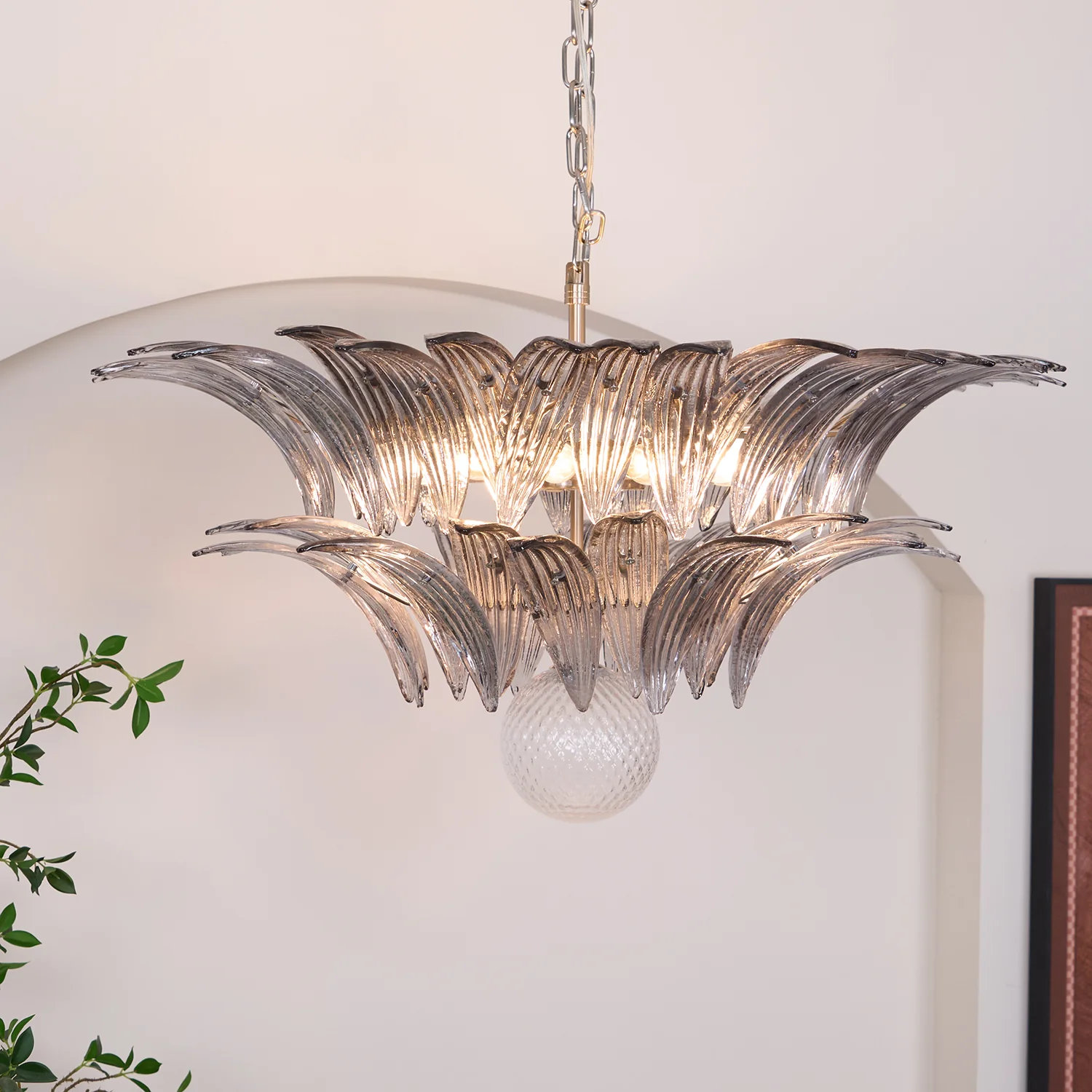 Murano Palmette Transparent Chandelier - Image 15