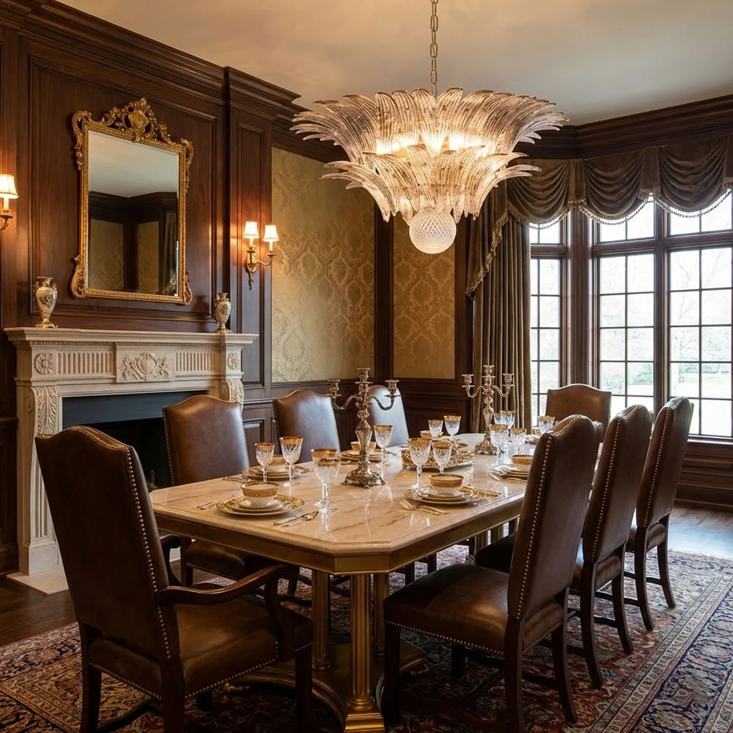 Murano Palmette Transparent Chandelier - Image 3