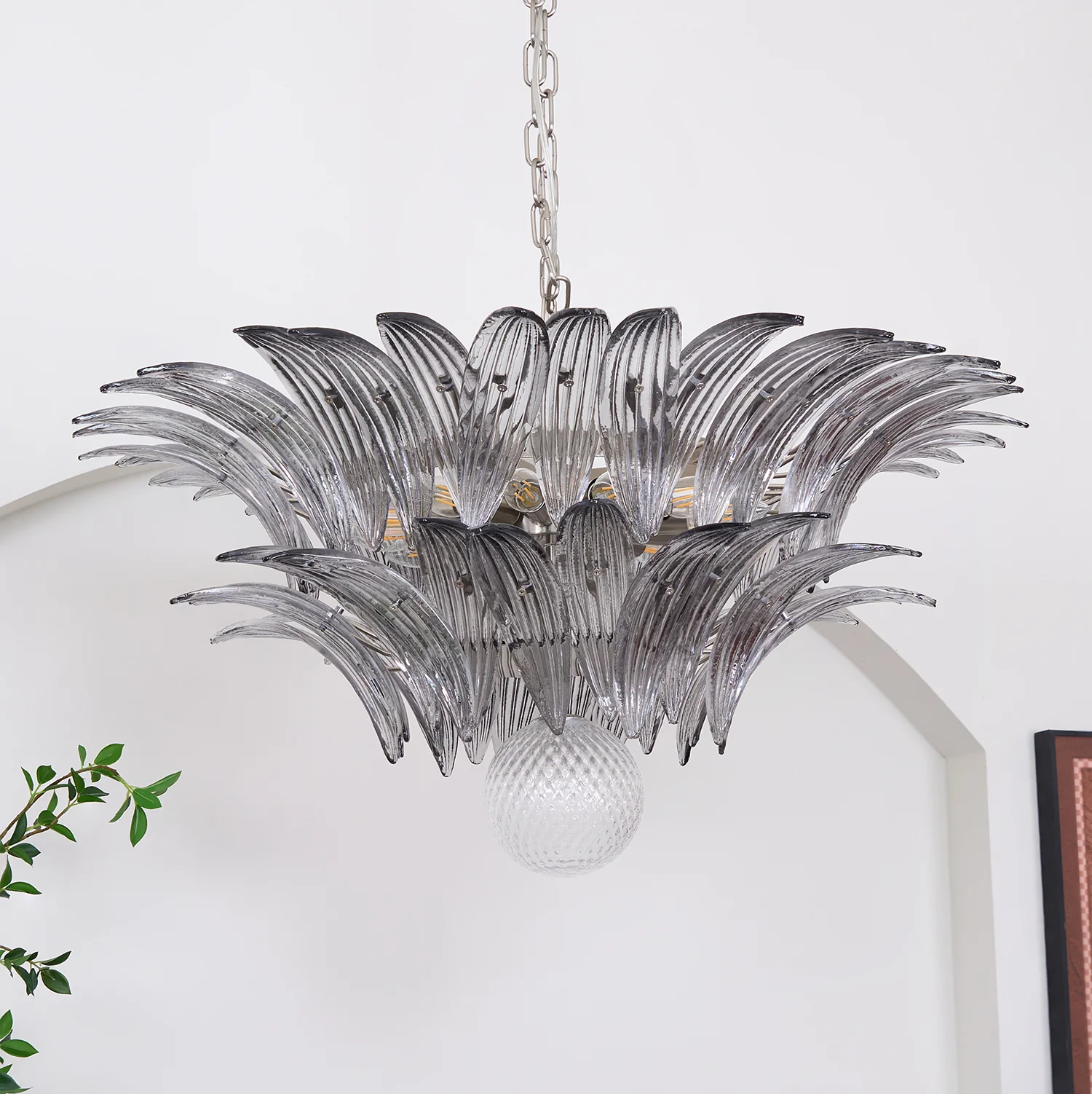 Murano Palmette Transparent Chandelier - Image 33