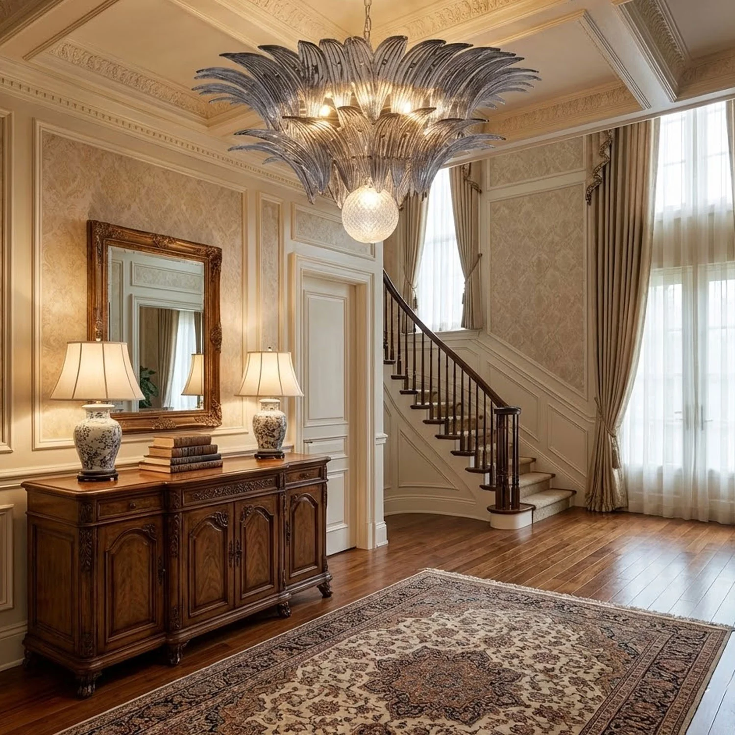 Murano Palmette Transparent Chandelier - Image 5