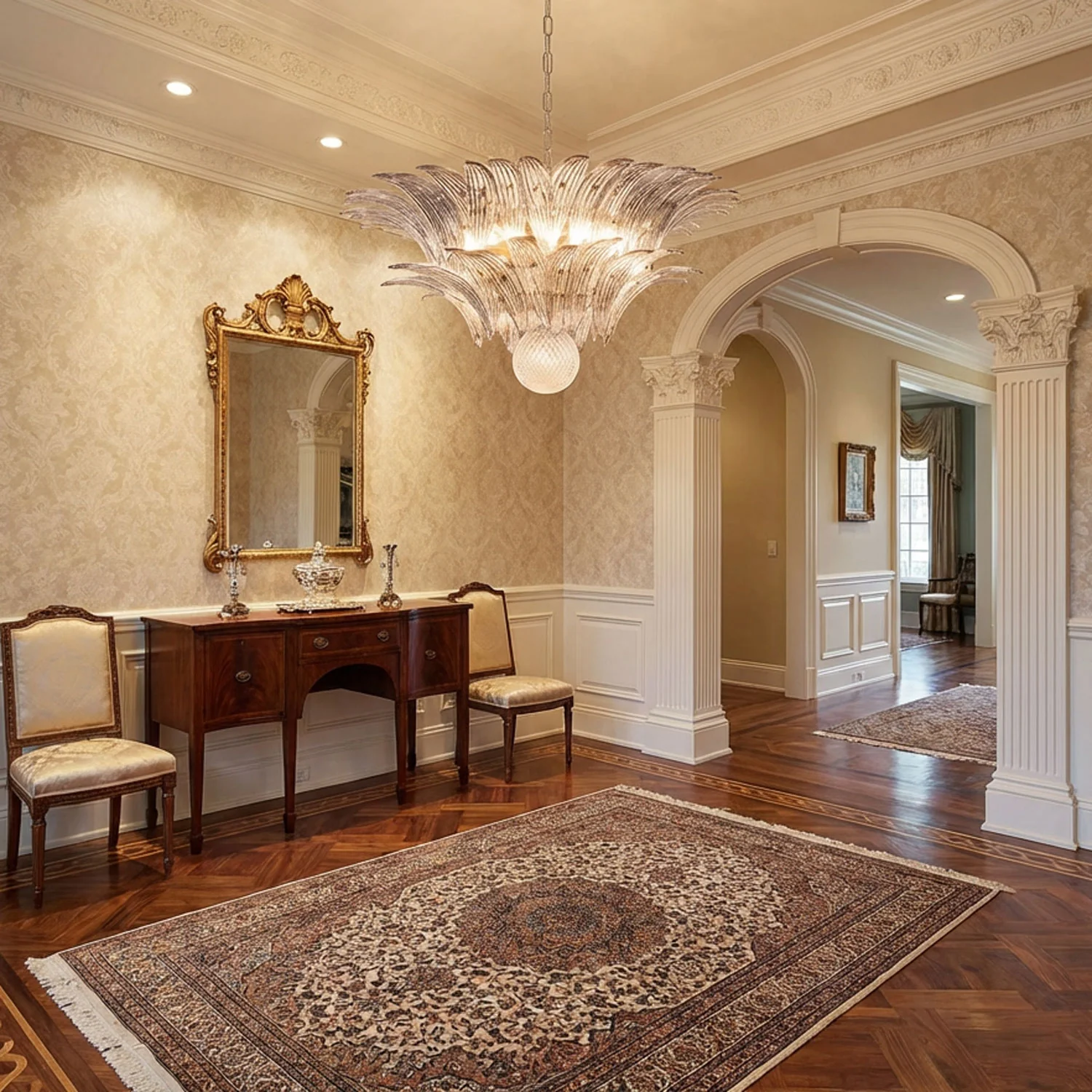 Murano Palmette Transparent Chandelier - Image 8