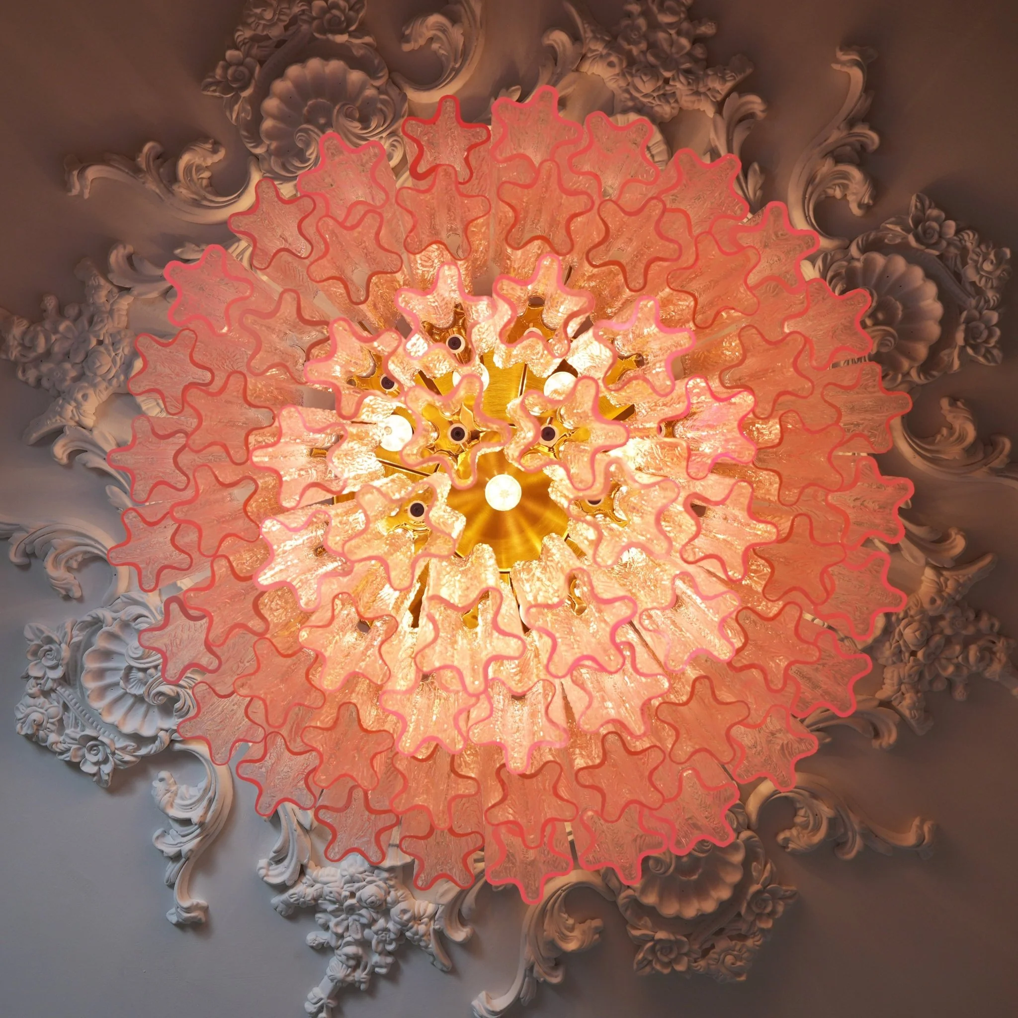 Murano Pink Glass Ceiling Light - Image 17