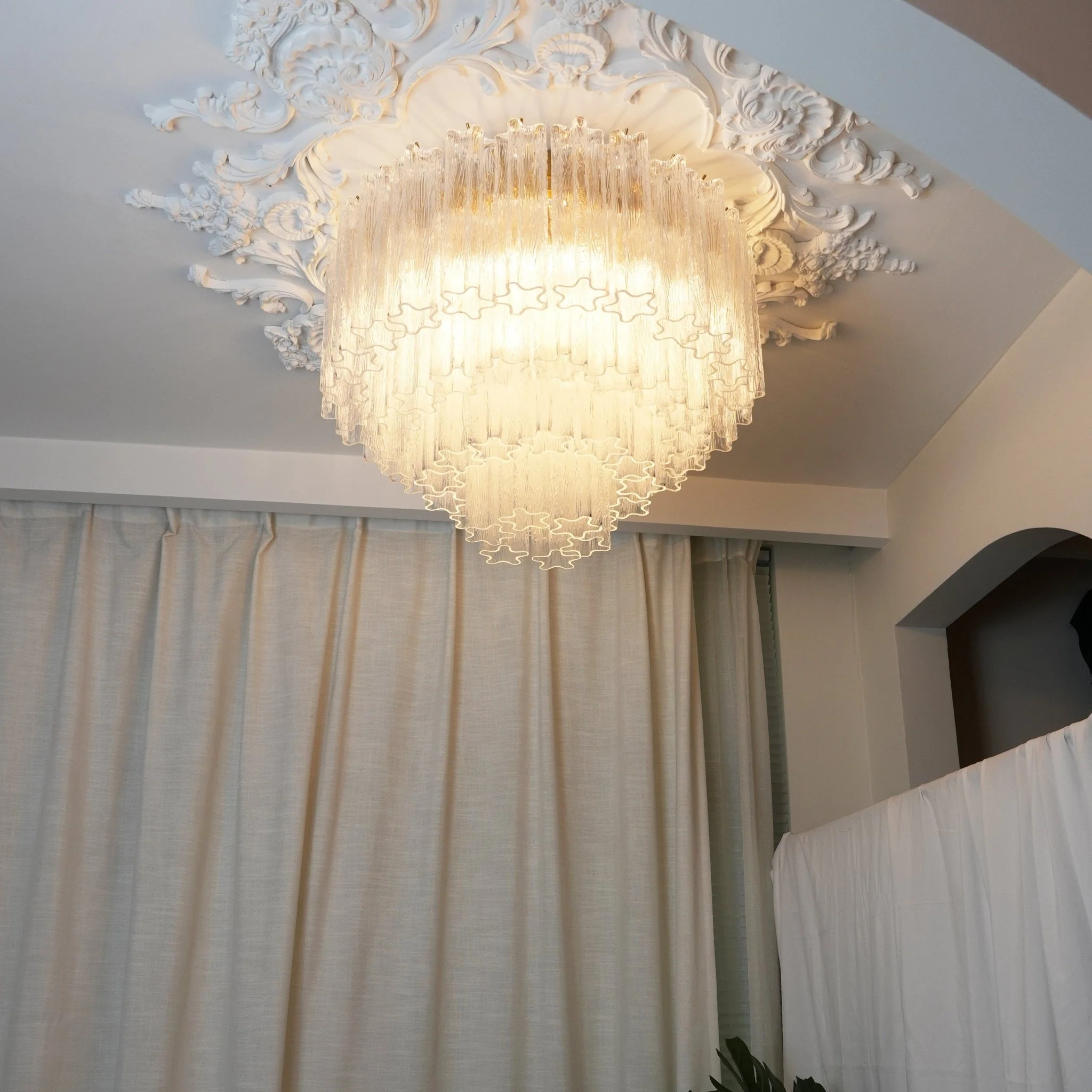 Murano Pink Glass Ceiling Light - Image 8
