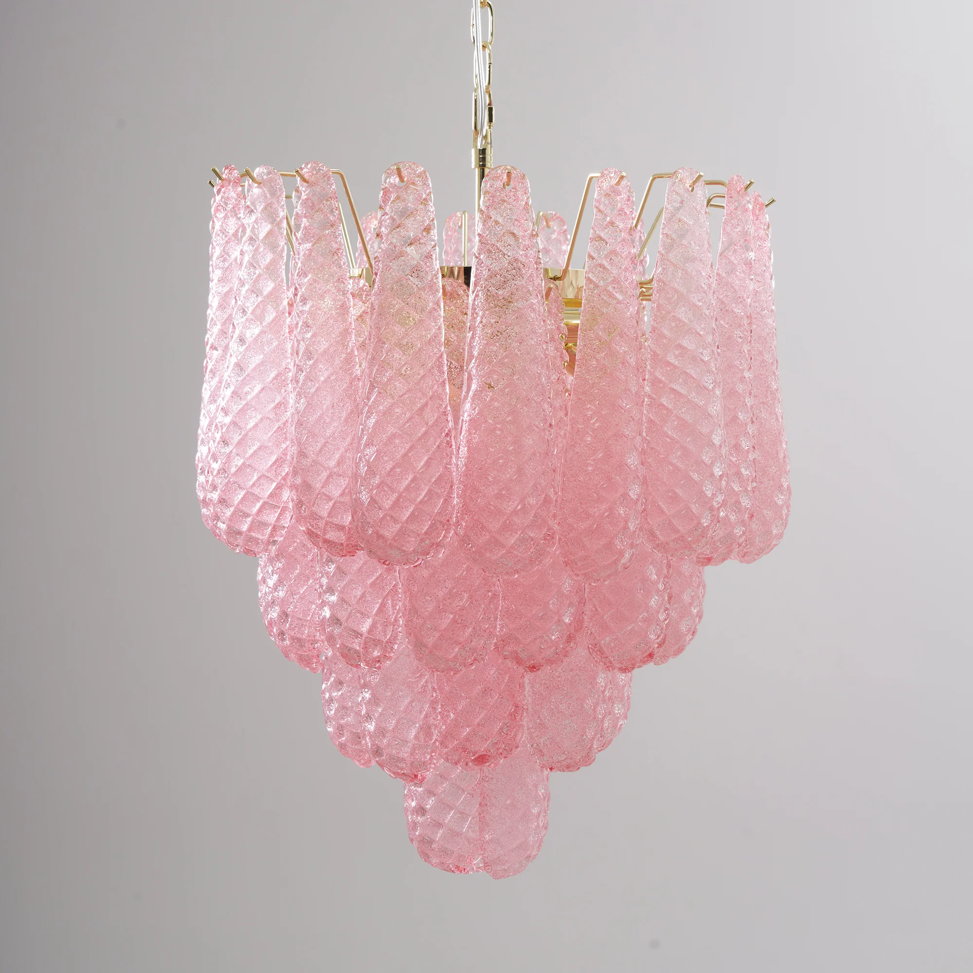 Murano Pink Glass Droplet Chandelier - Image 32