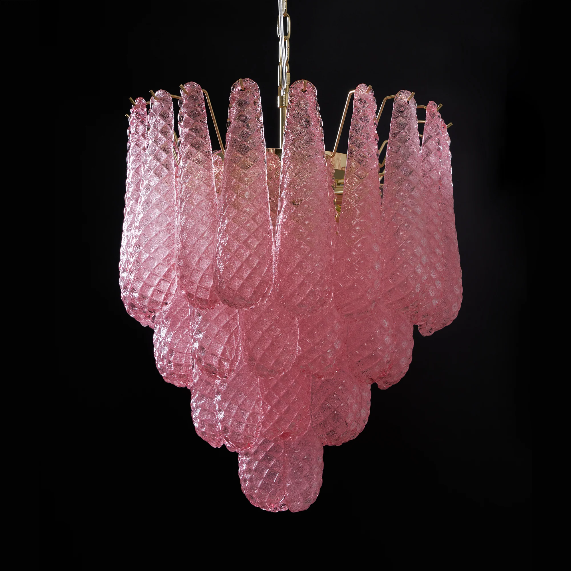 Murano Pink Glass Droplet Chandelier - Image 35