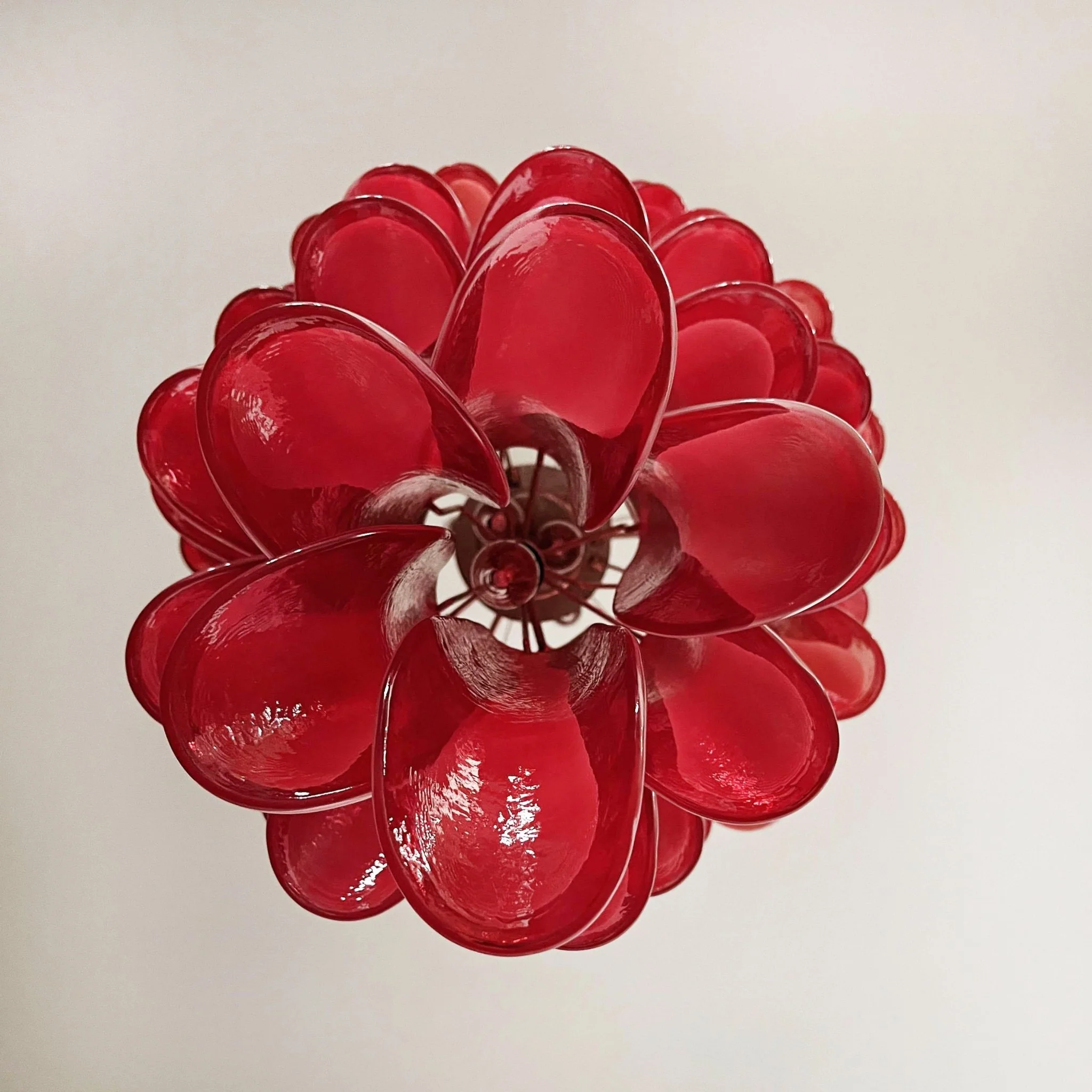 Murano Red Petals Spiral Chandelier - Image 13