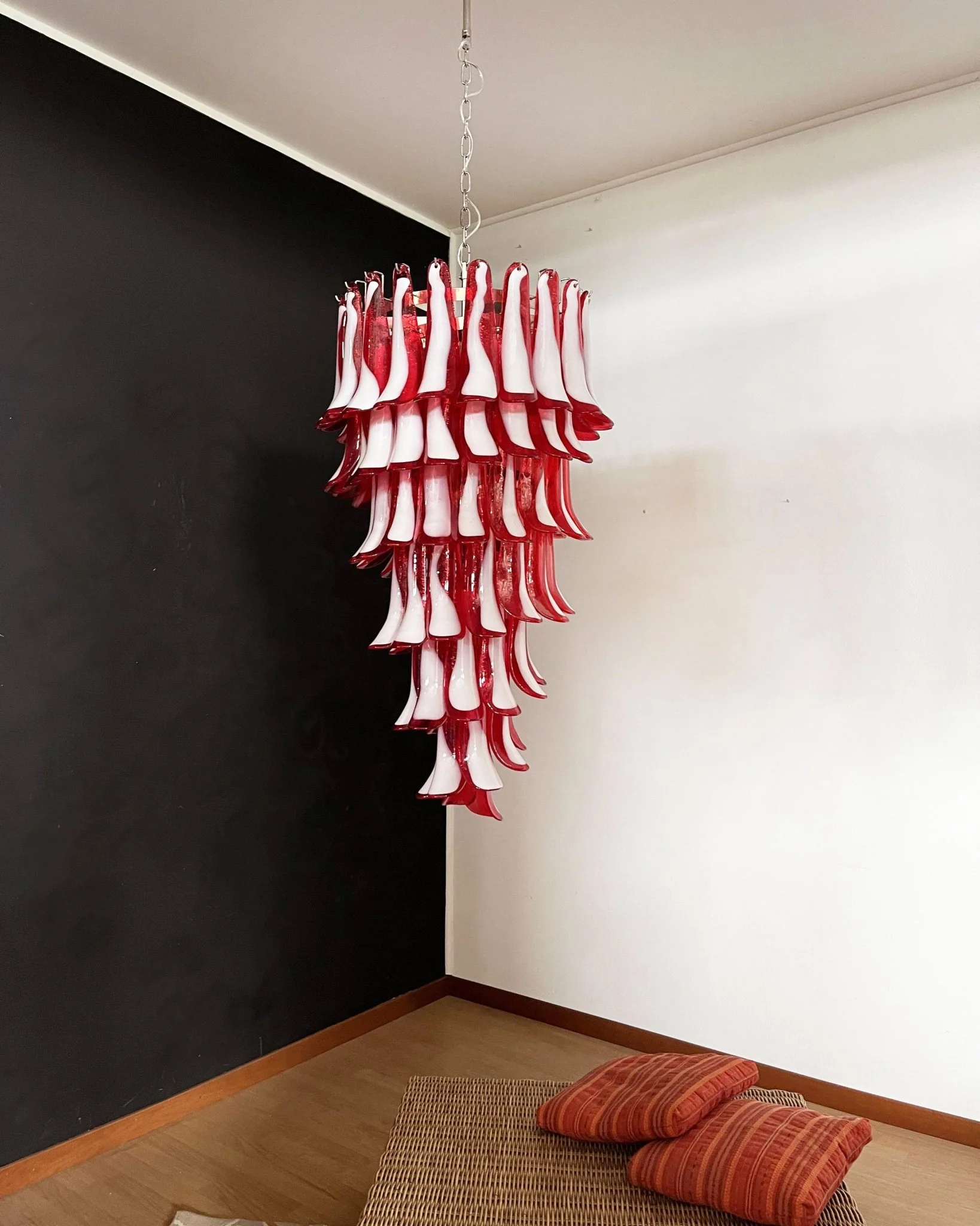 Murano Red Petals Spiral Chandelier - Image 21