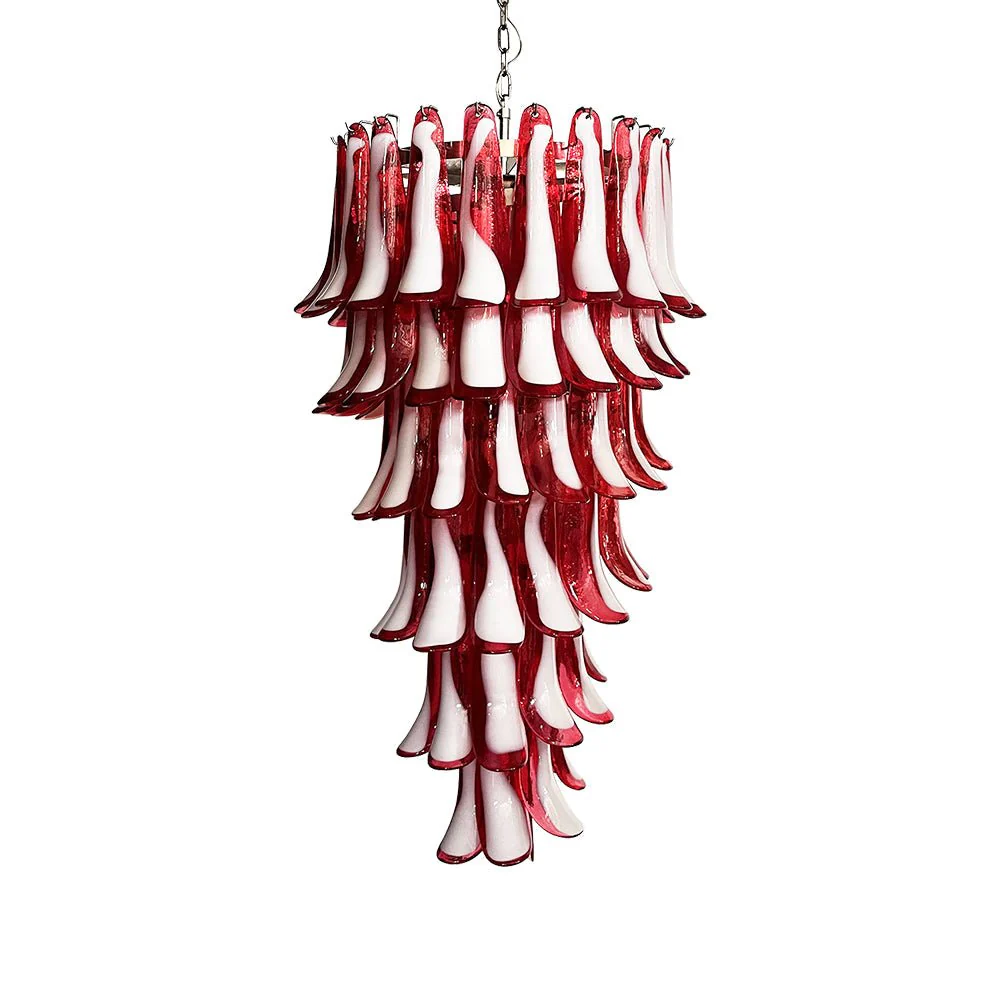 Murano Red Petals Spiral Chandelier - Image 22