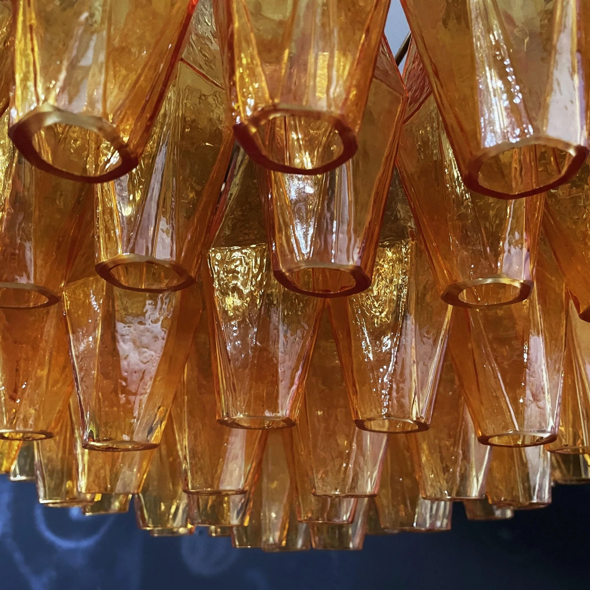 Murano Rhombus Amber Glass Chandelier - Image 13
