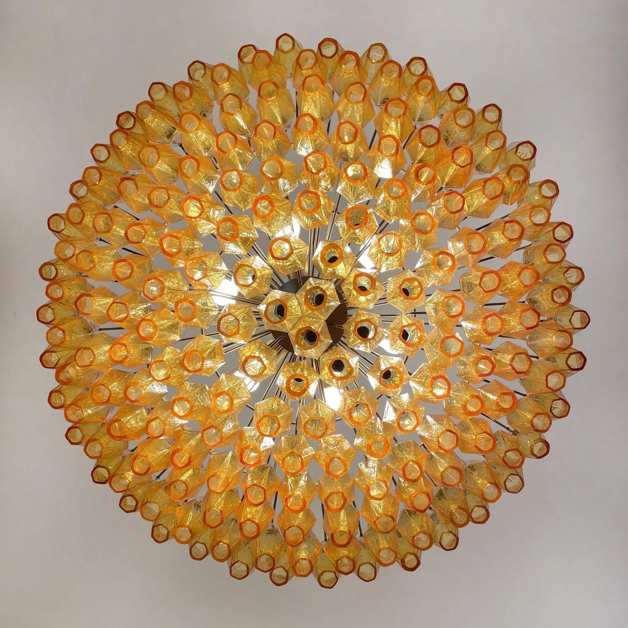 Murano Rhombus Amber Glass Chandelier - Image 14