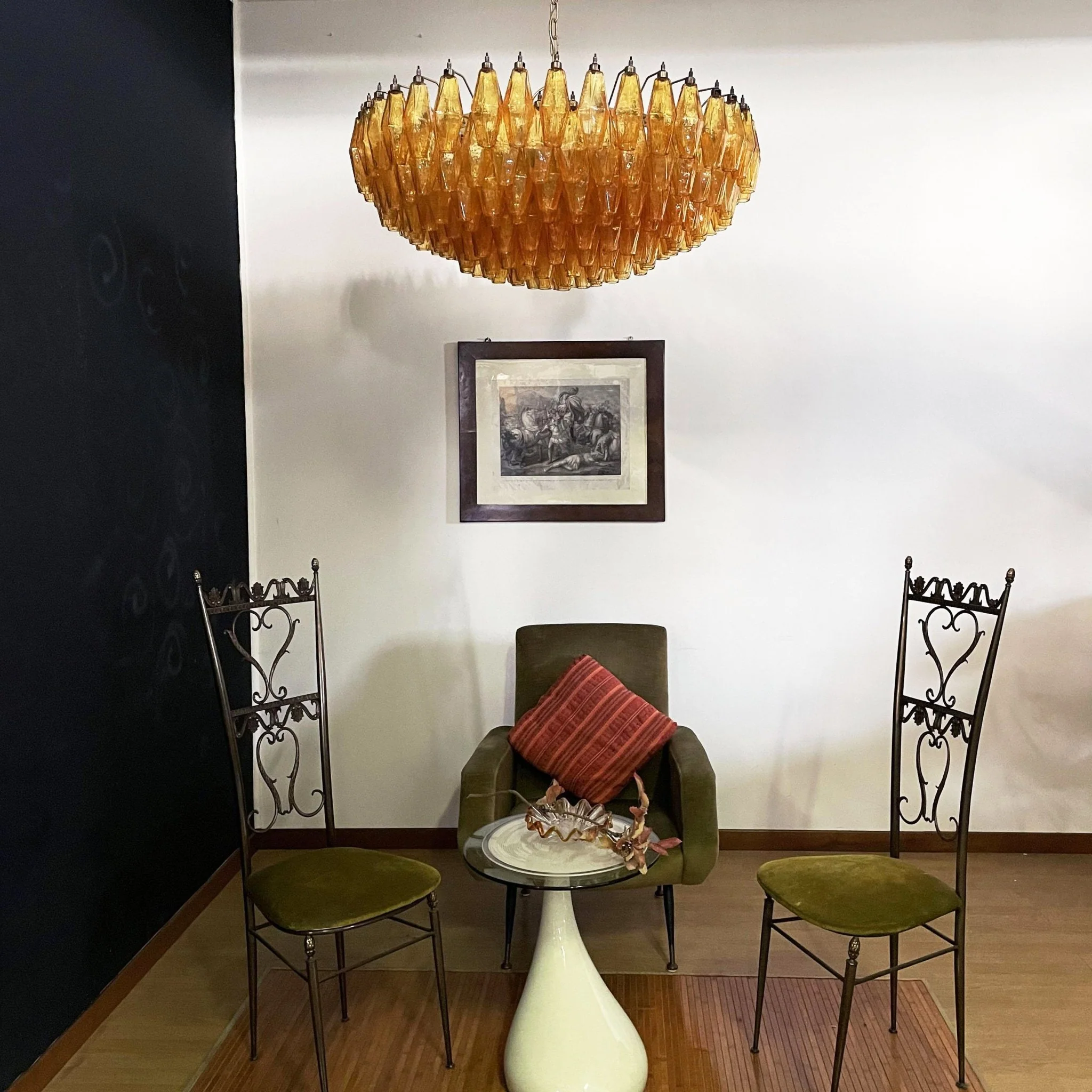 Murano Rhombus Amber Glass Chandelier - Image 15