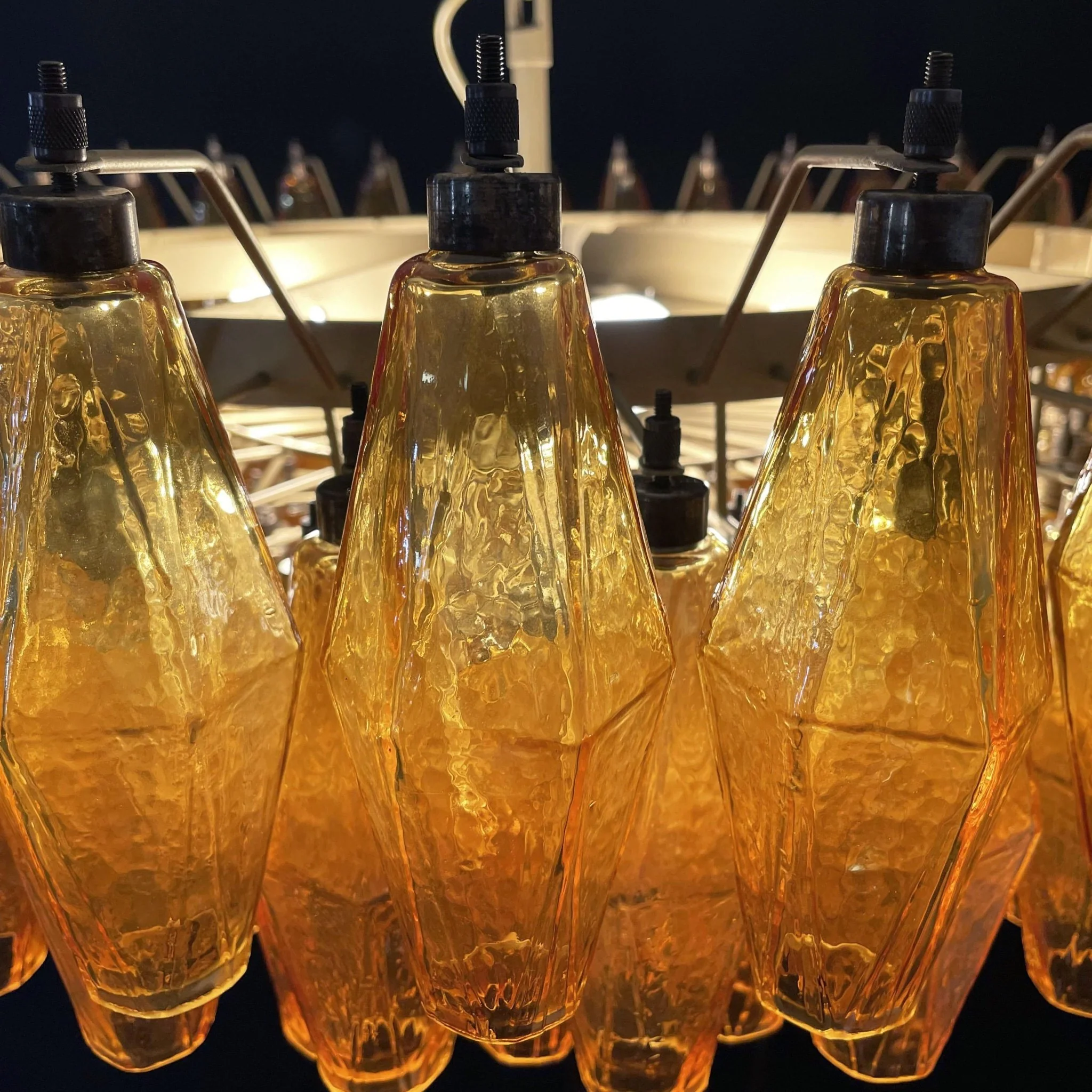 Murano Rhombus Amber Glass Chandelier - Image 19