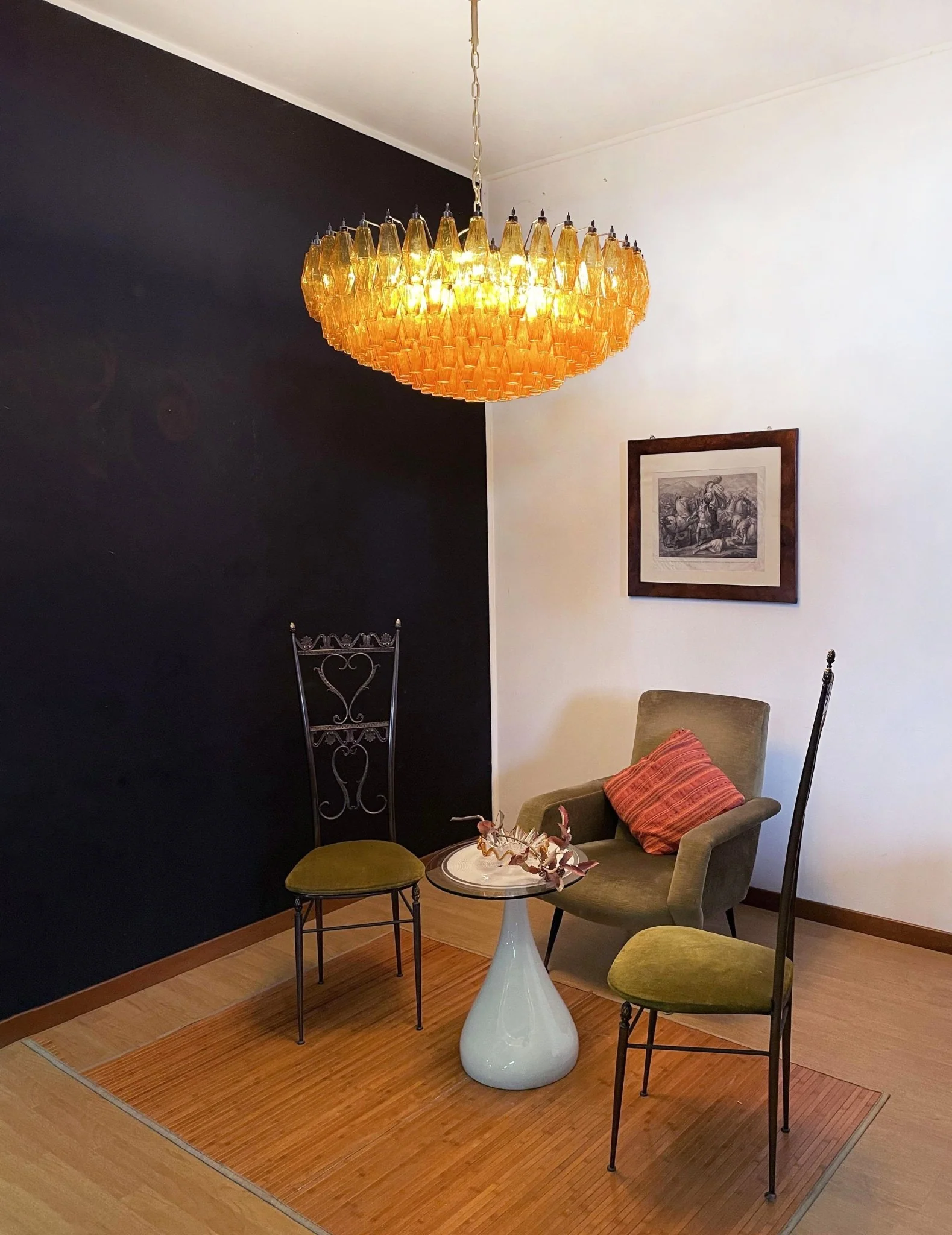 Murano Rhombus Amber Glass Chandelier - Image 21