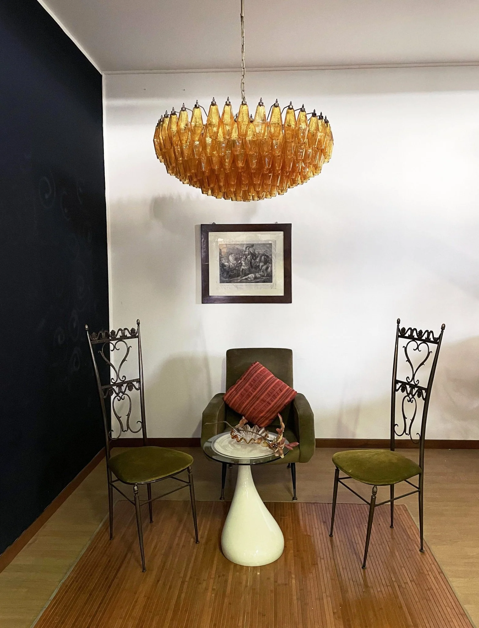Murano Rhombus Amber Glass Chandelier - Image 22